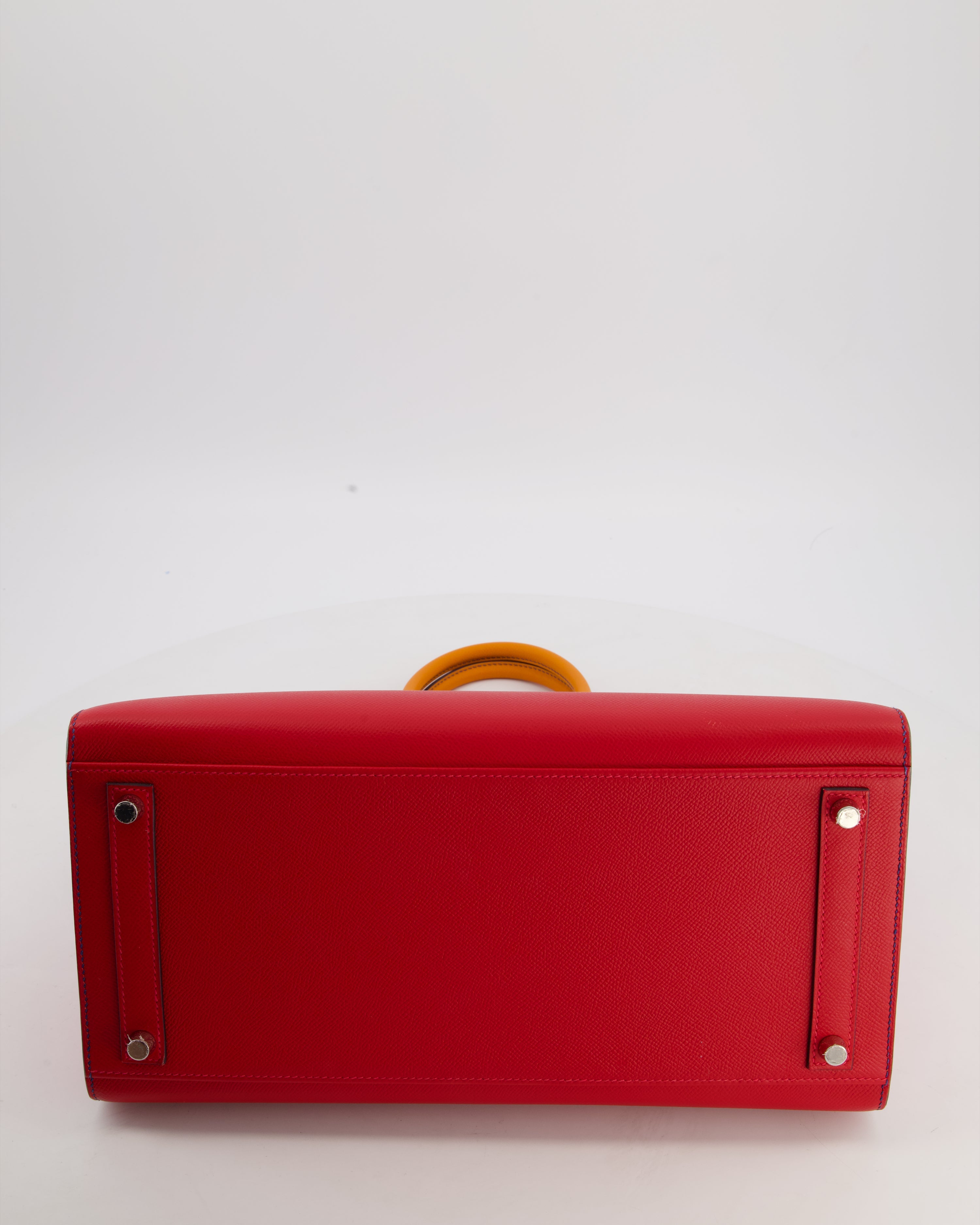 *BLUE BOX* Hermès Birkin 35 Sunset Sellier Bag in Abricot, Agate, Magnolia & Rouge Casaque Epsom Leather with Palladium Hardware