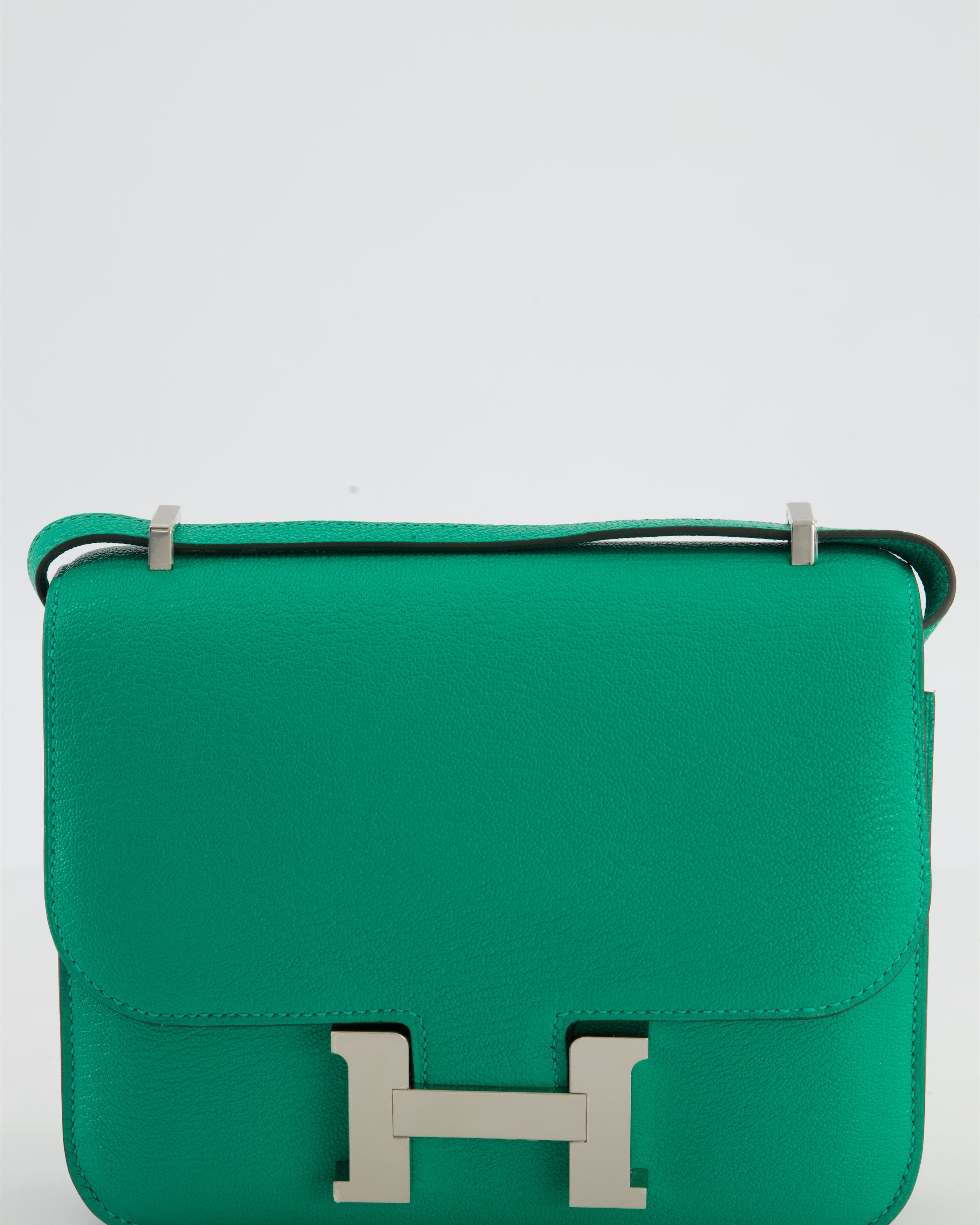 Hermès Mini Constance III Miroir 18 Bag in Menthe Chevre Mysore Leather with Palladium Hardware