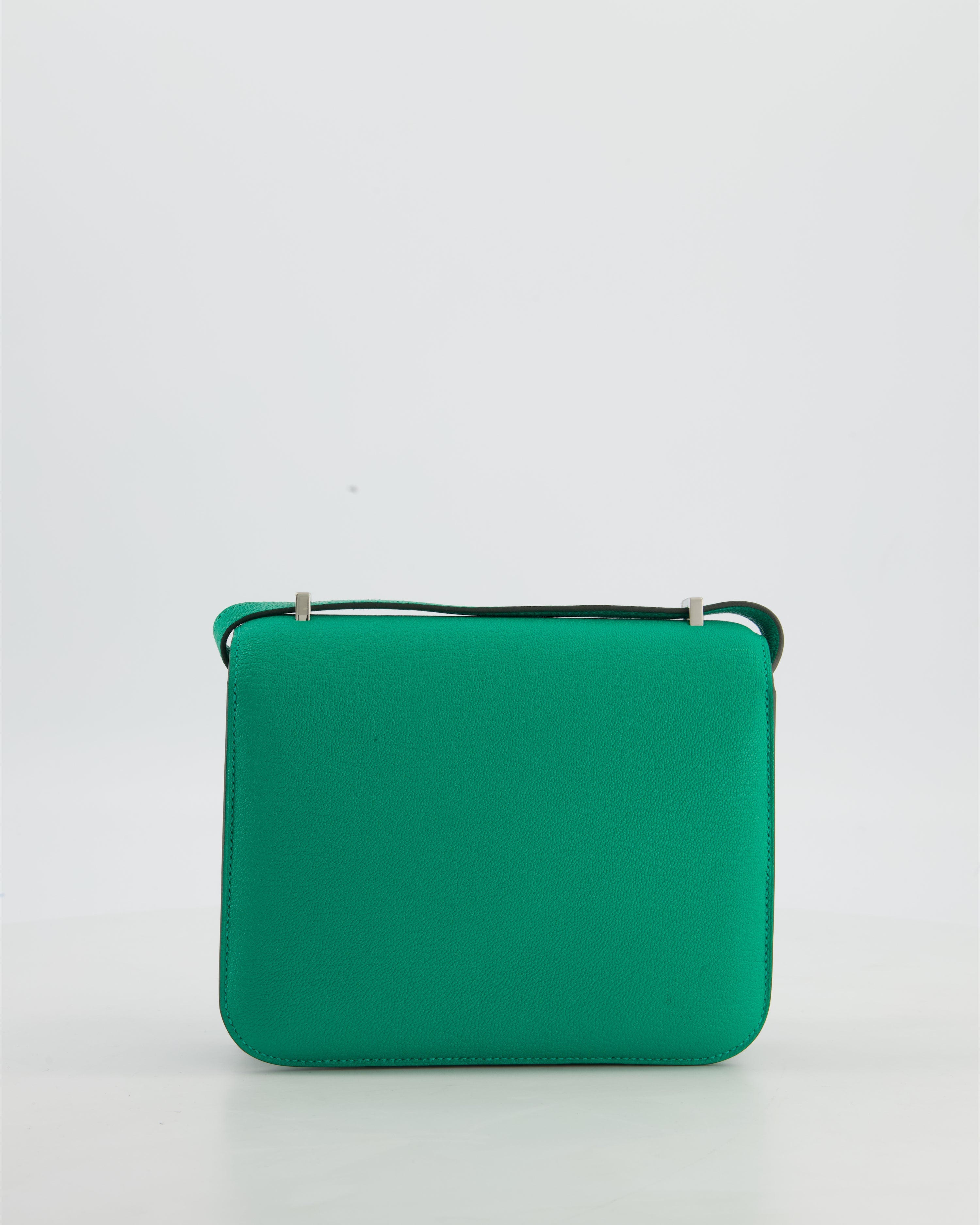 Hermès Mini Constance III Miroir 18 Bag in Menthe Chevre Mysore Leather with Palladium Hardware