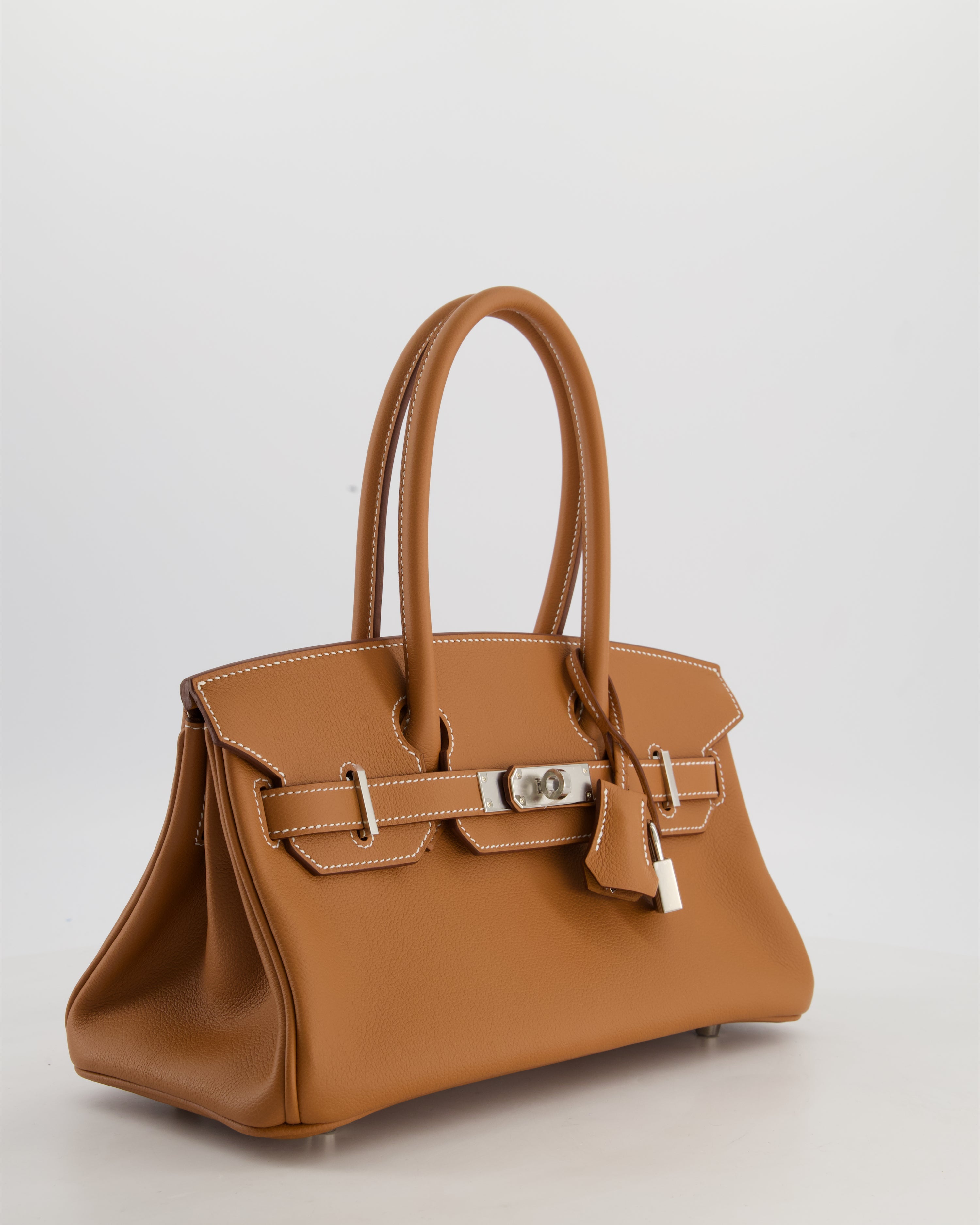 *RARE* Hermès Shoulder Birkin Light 29 Bag in Gold Evercolour Leather with Palladium Hardware