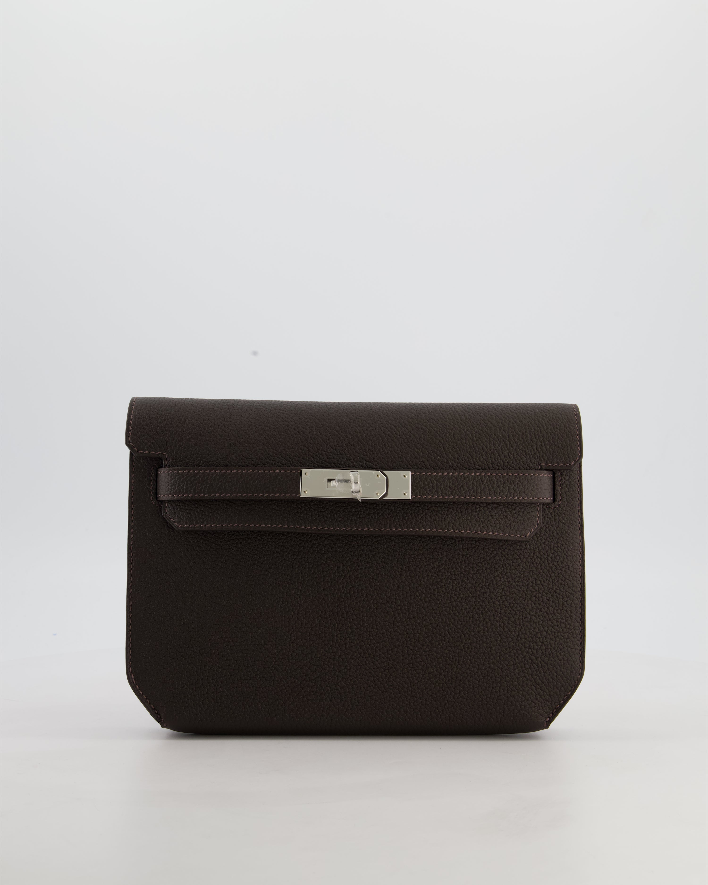 *RARE* Hermès Kelly Depeches 25 Bag in Bai Brun Togo Leather with Palladium Hardware