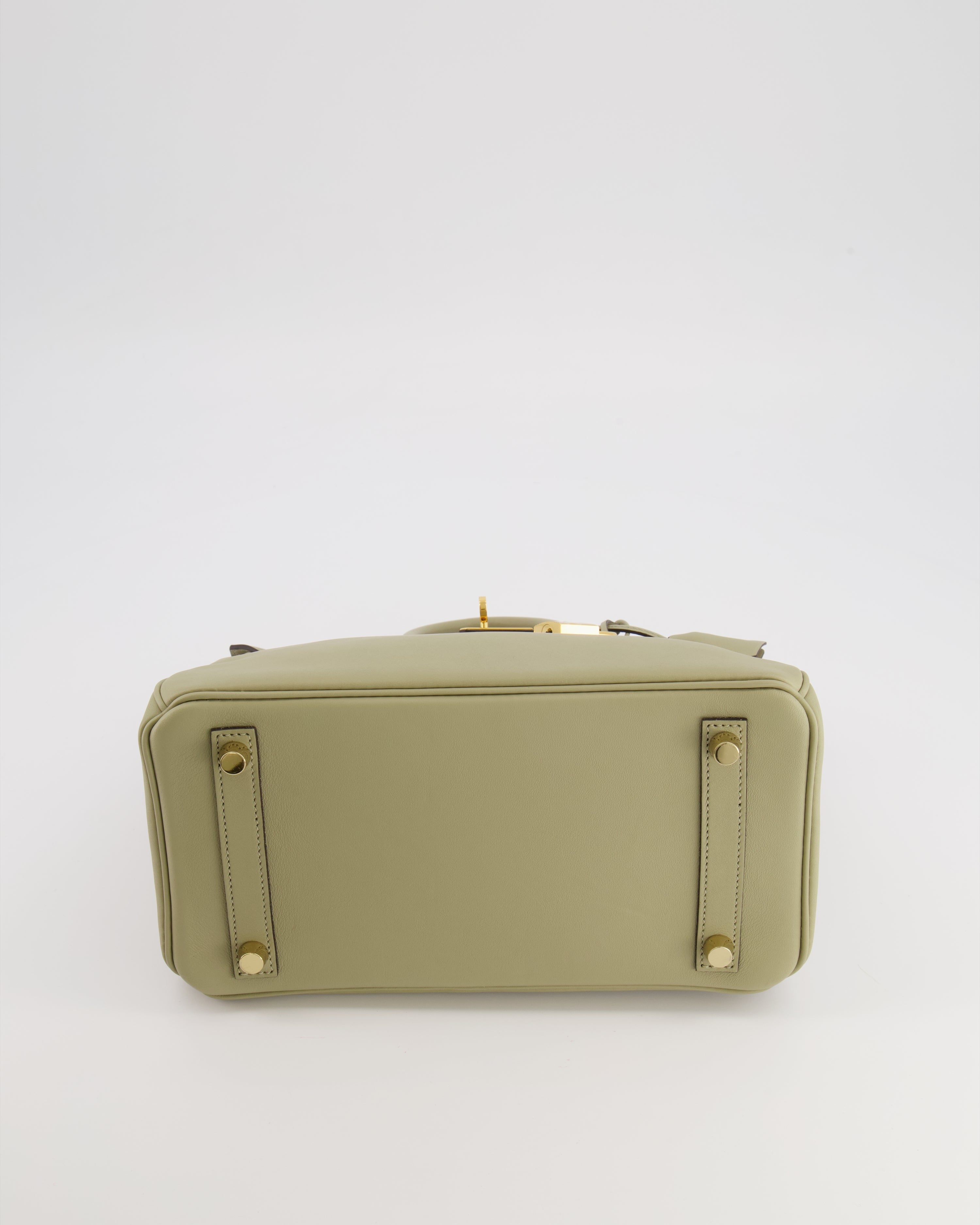 Hermès Birkin 25 Retourne Bag in Sauge Swift Leather with Gold Hardware