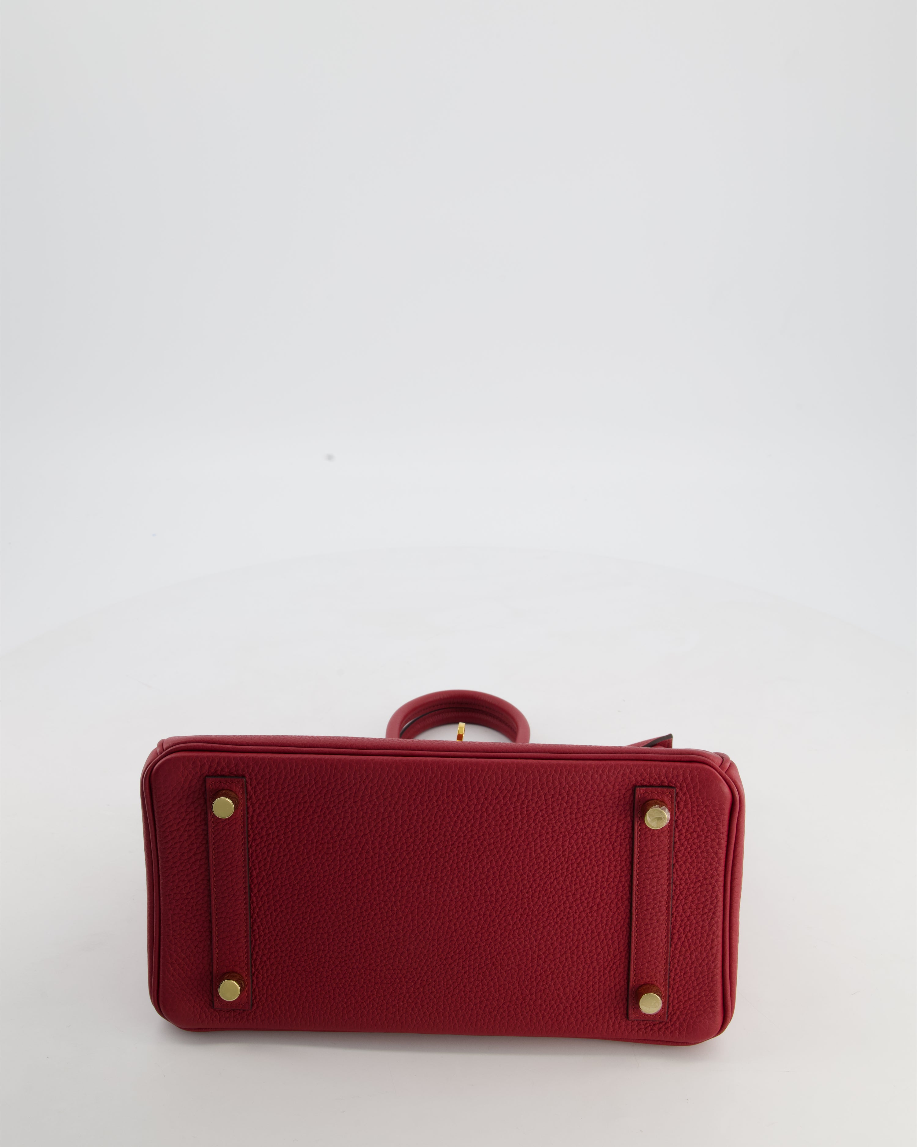 Hermès Birkin 25 Retourne Bag in Rouge Grenat Togo Leather with Gold Hardware