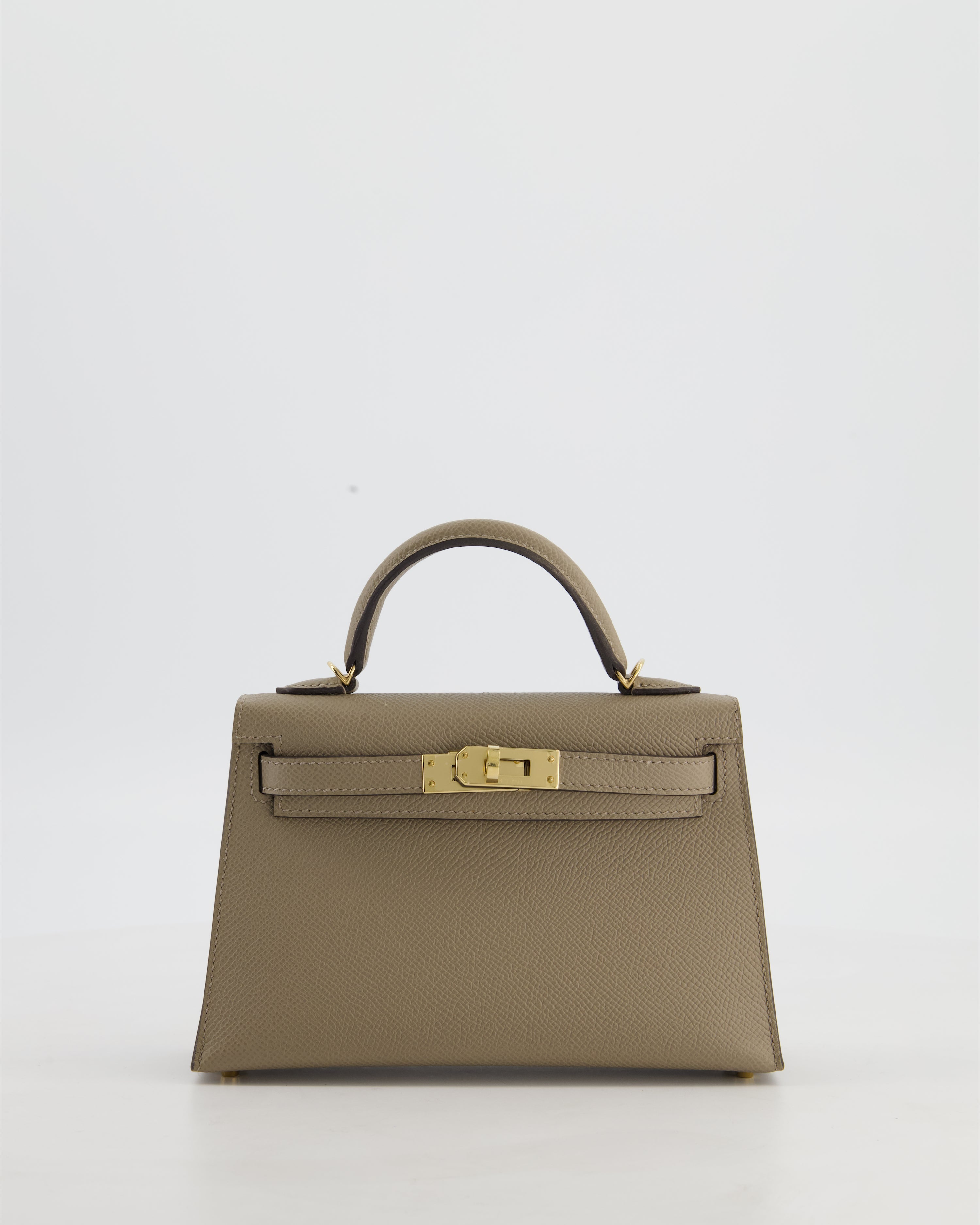*SUPER RARE* Hermès HSS Mini Kelly II 20 Bag in Gris Tourterelle & Gris Perle Interior Epsom Leather with Permabrass Hardware