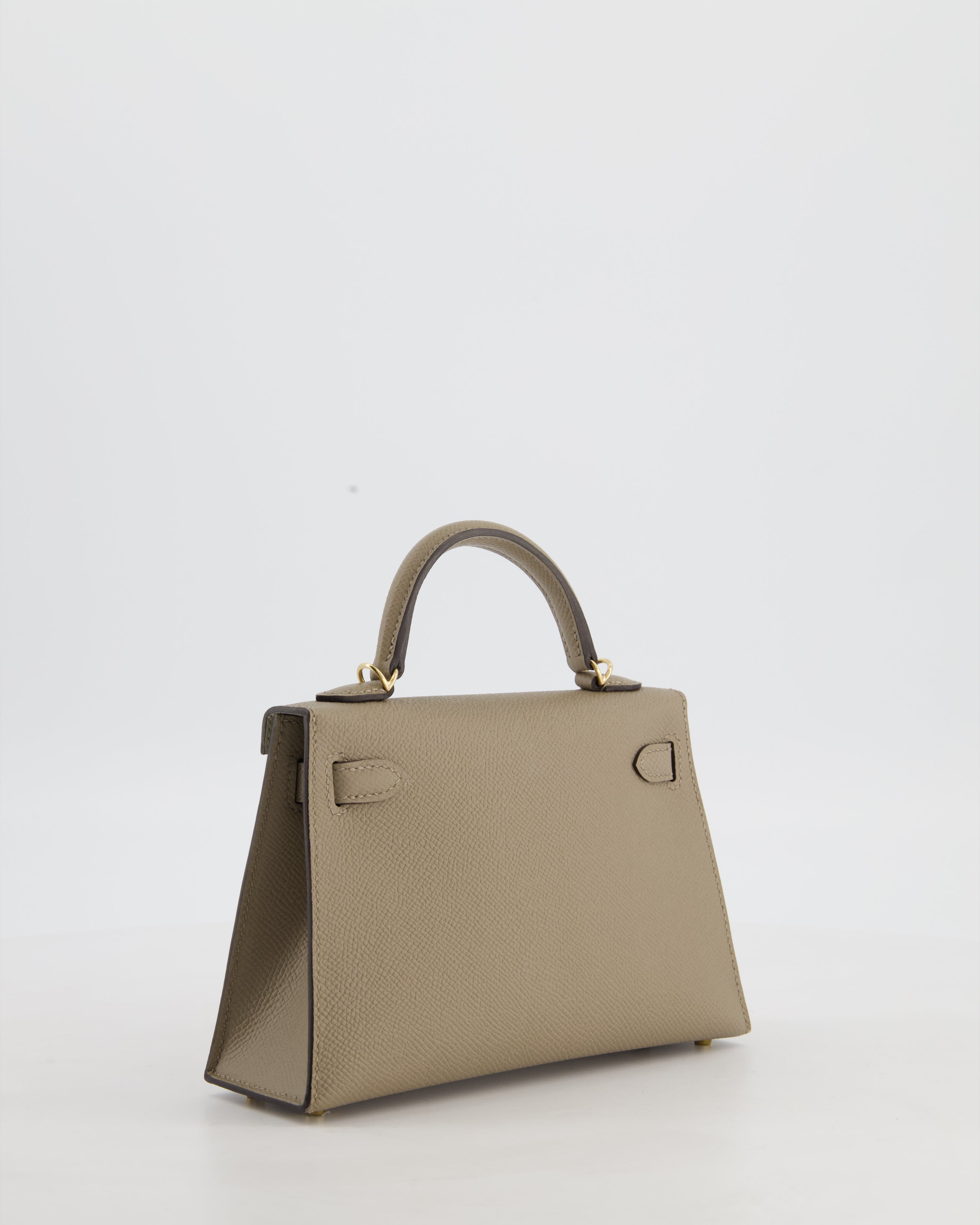 *SUPER RARE* Hermès HSS Mini Kelly II 20 Bag in Gris Tourterelle & Gris Perle Interior Epsom Leather with Permabrass Hardware
