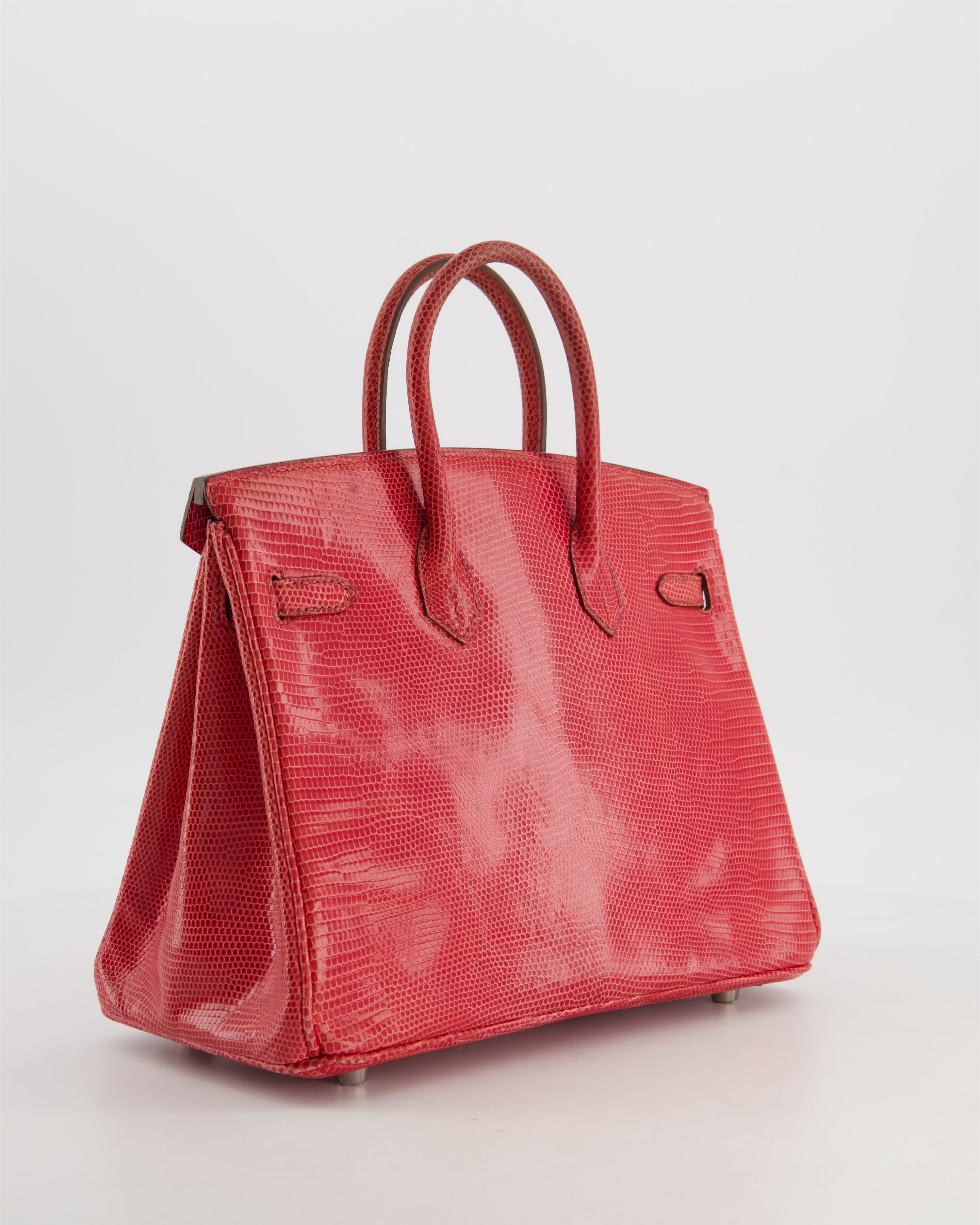 *HOT* Hermès Birkin 25 Verso Retourne Bag in Bougainvillea Lizard Niloticus Leather, Rose Shocking Interior with Palladium Hardware