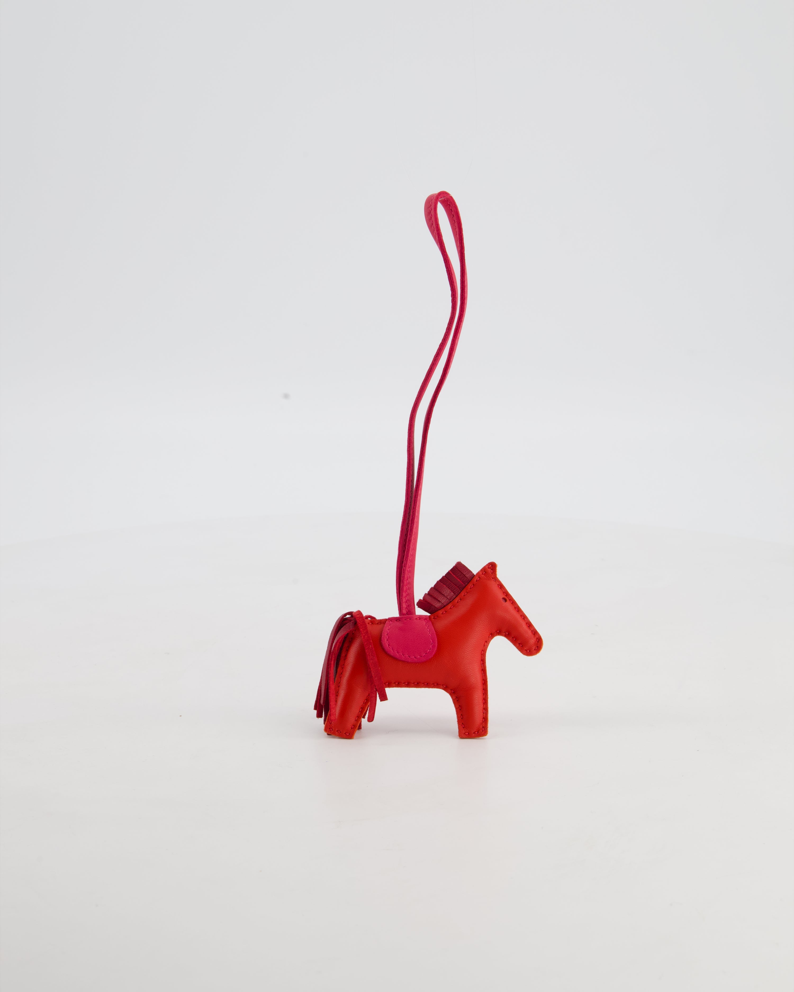 Hermes Rose Jaipur Rodeo in Leather PM Rodeo Bag Charm