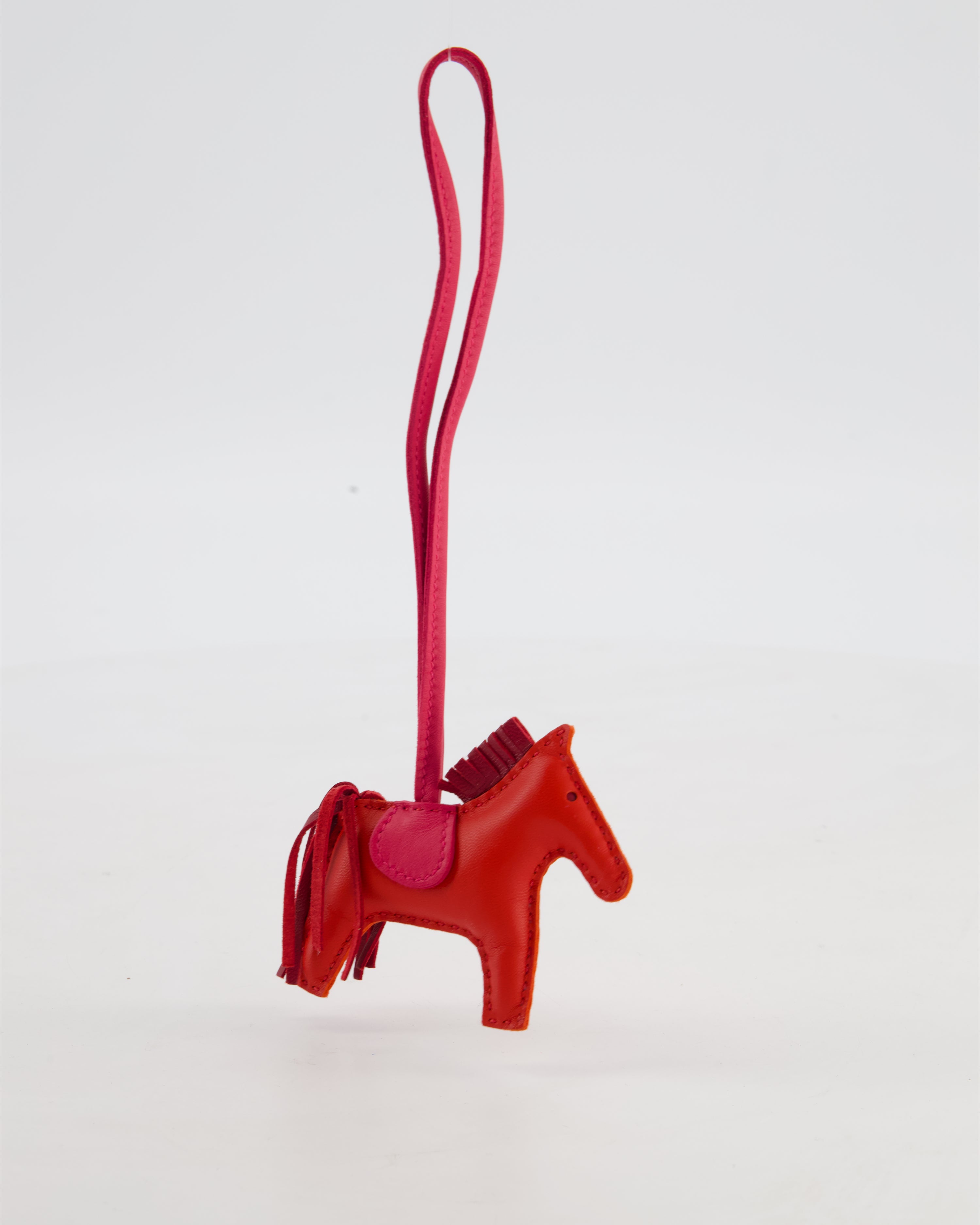 Hermes Rose Jaipur Rodeo in Leather PM Rodeo Bag Charm