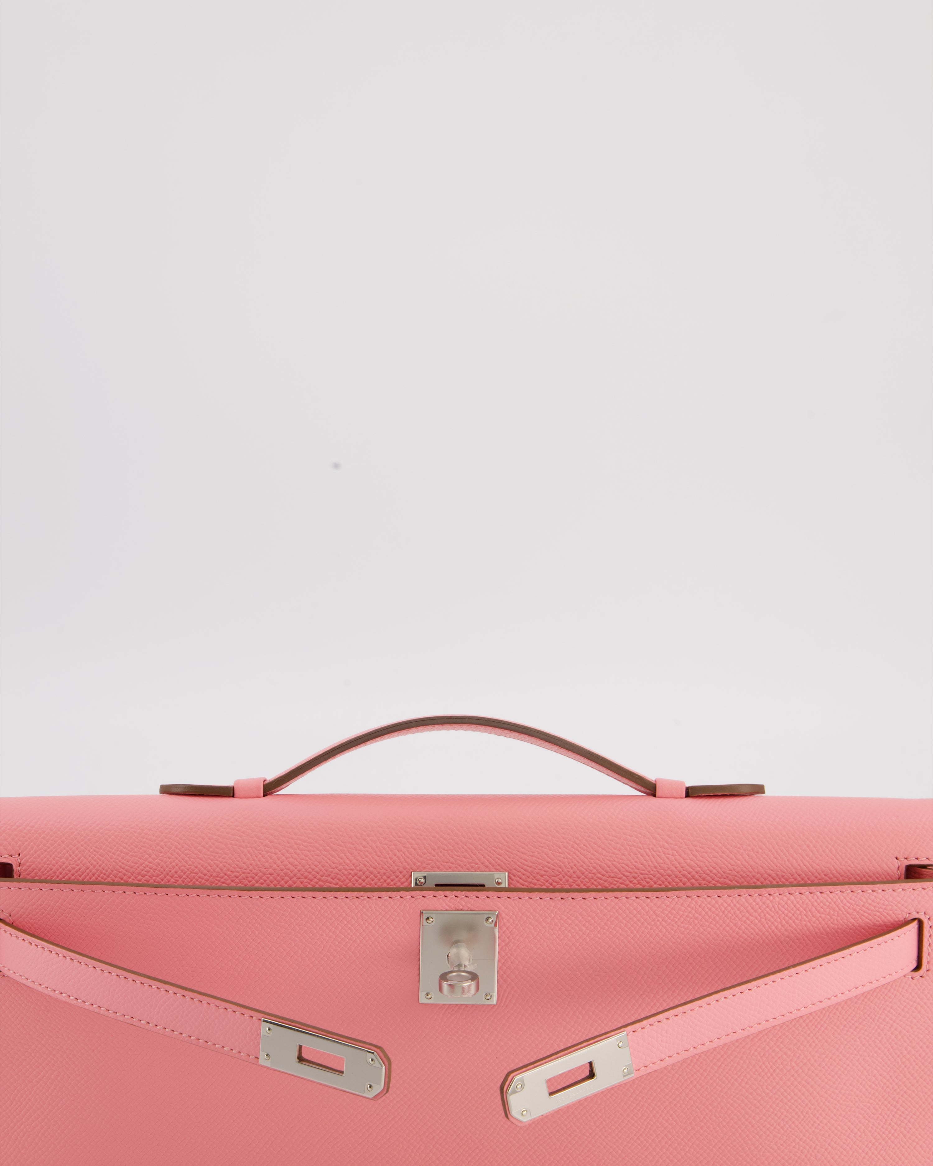 *RARE* Hermès Kelly Cut Bag in Rose Confetti Epsom Leather with Palladium Hardware