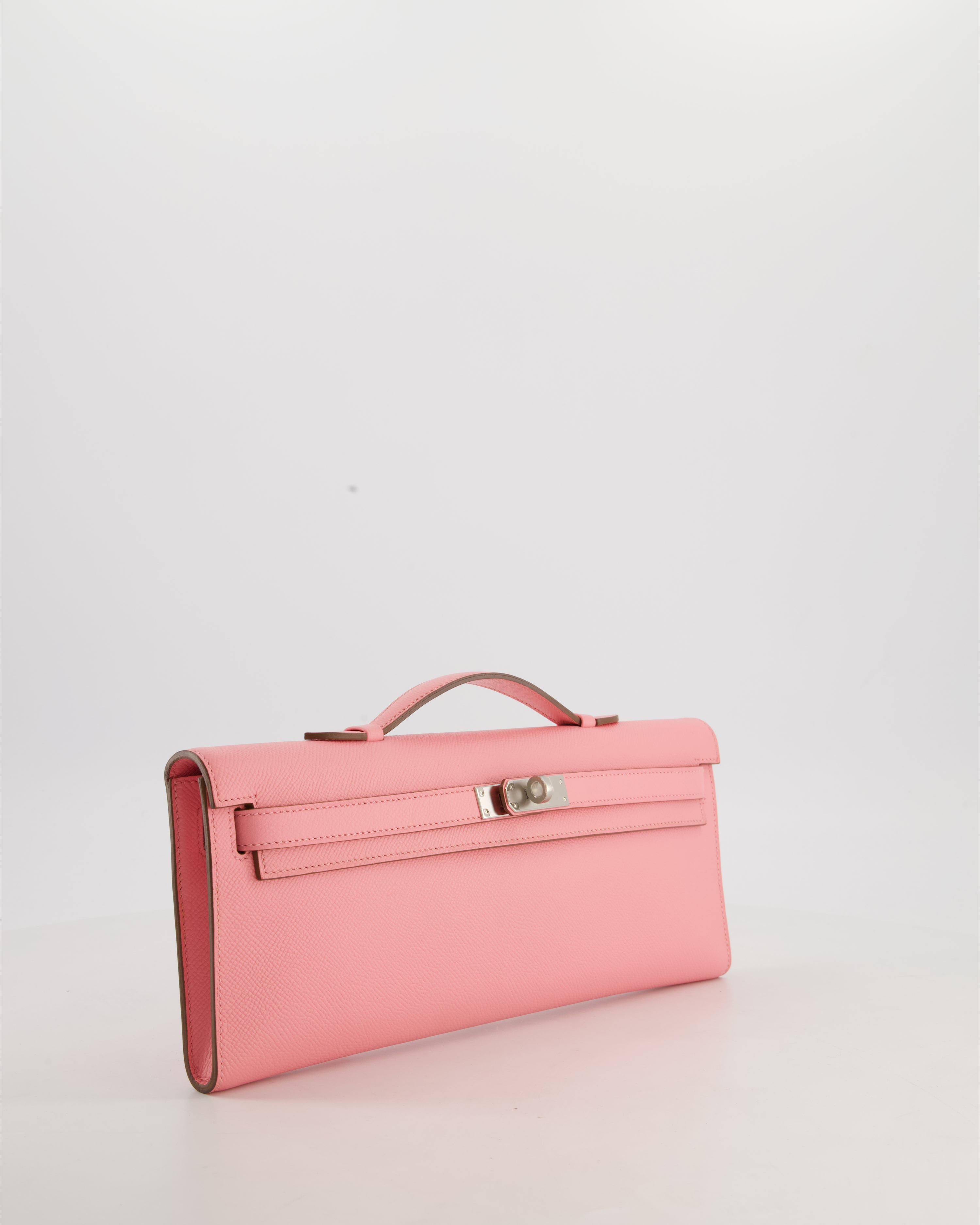 *RARE* Hermès Kelly Cut Bag in Rose Confetti Epsom Leather with Palladium Hardware