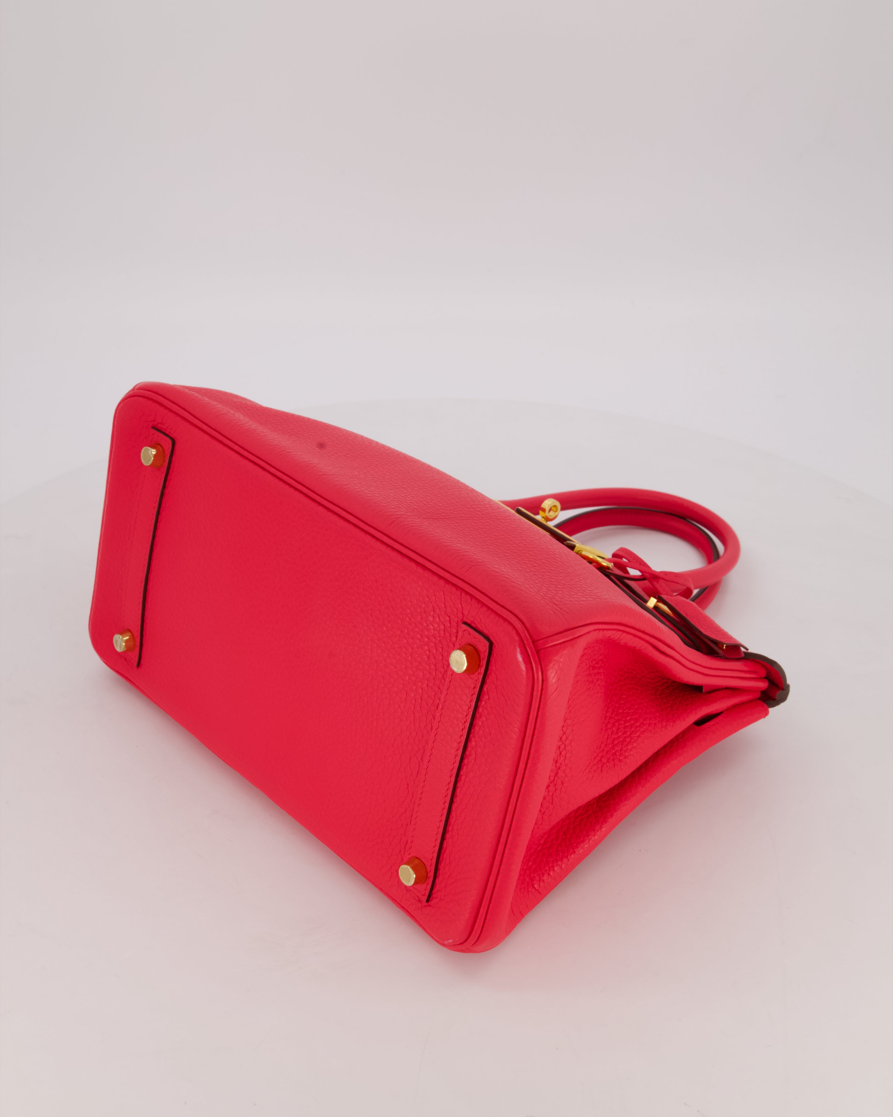 *RARE* Hermès Birkin 30 Retourne Bag in Rose Extreme Clemence Leather with Gold Hardware