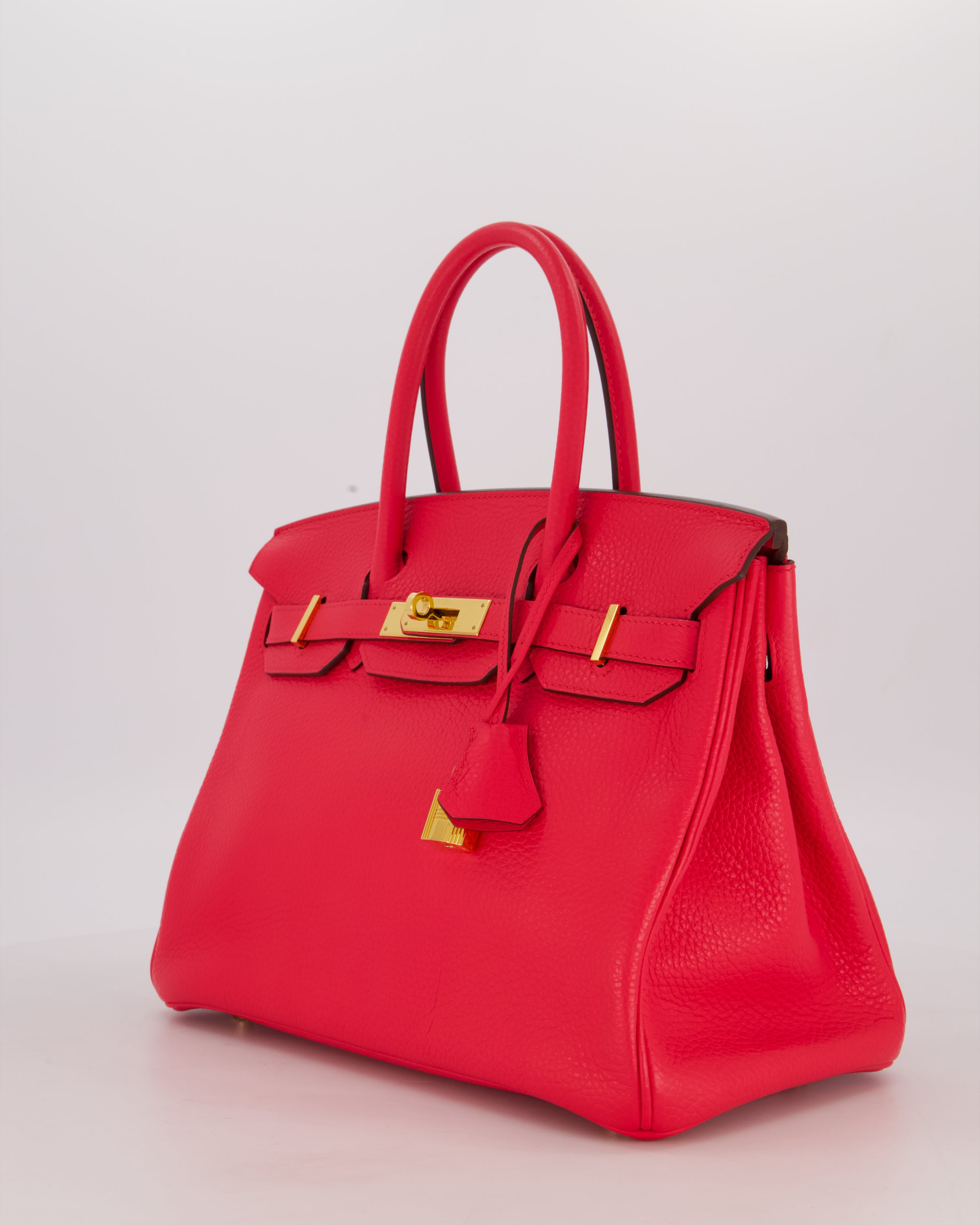 *RARE* Hermès Birkin 30 Retourne Bag in Rose Extreme Clemence Leather with Gold Hardware