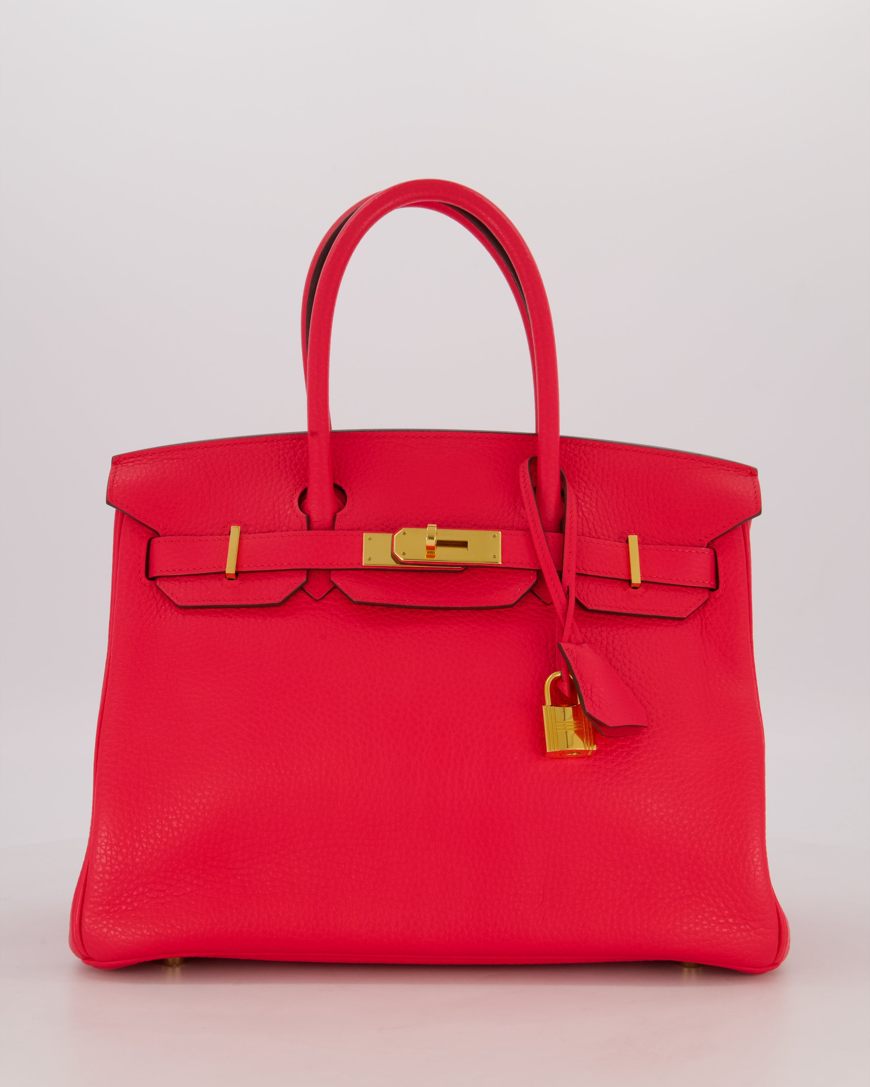 *RARE* Hermès Birkin 30 Retourne Bag in Rose Extreme Clemence Leather with Gold Hardware