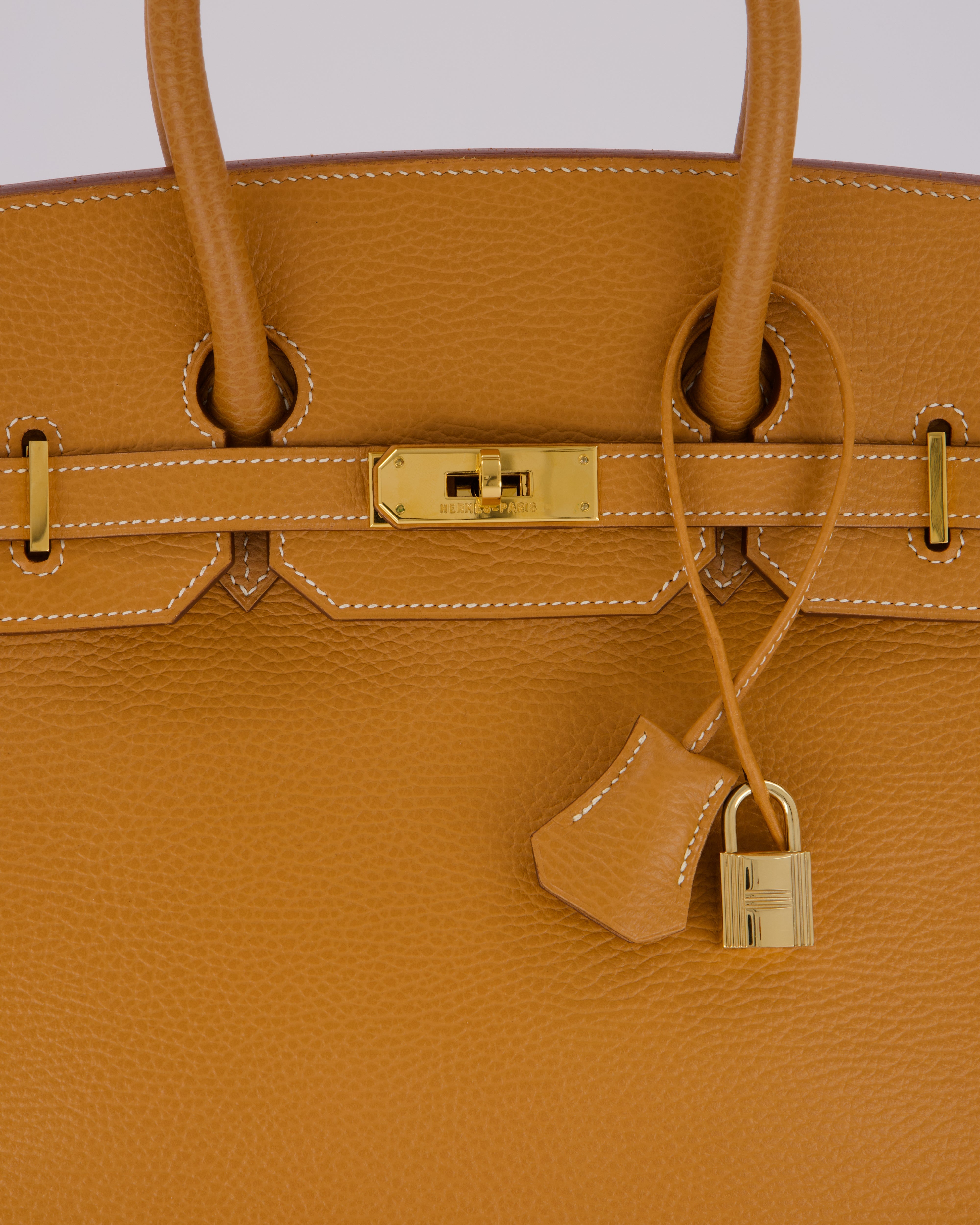 *VERY RARE* Hermès Vintage Birkin 35 Retourne Bag in Naturel Ardennes Leather With Gold Hardware