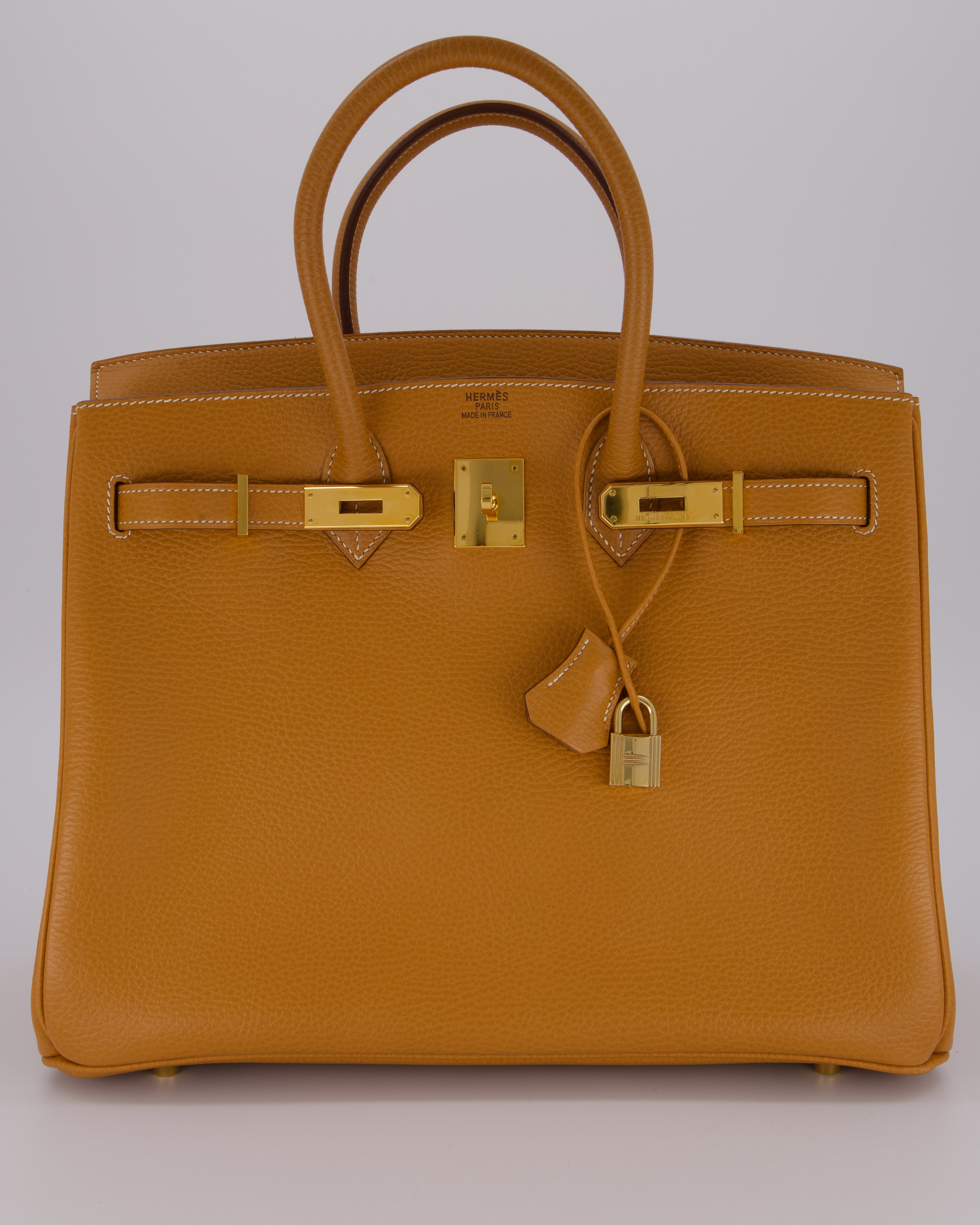 *VERY RARE* Hermès Vintage Birkin 35 Retourne Bag in Naturel Ardennes Leather With Gold Hardware