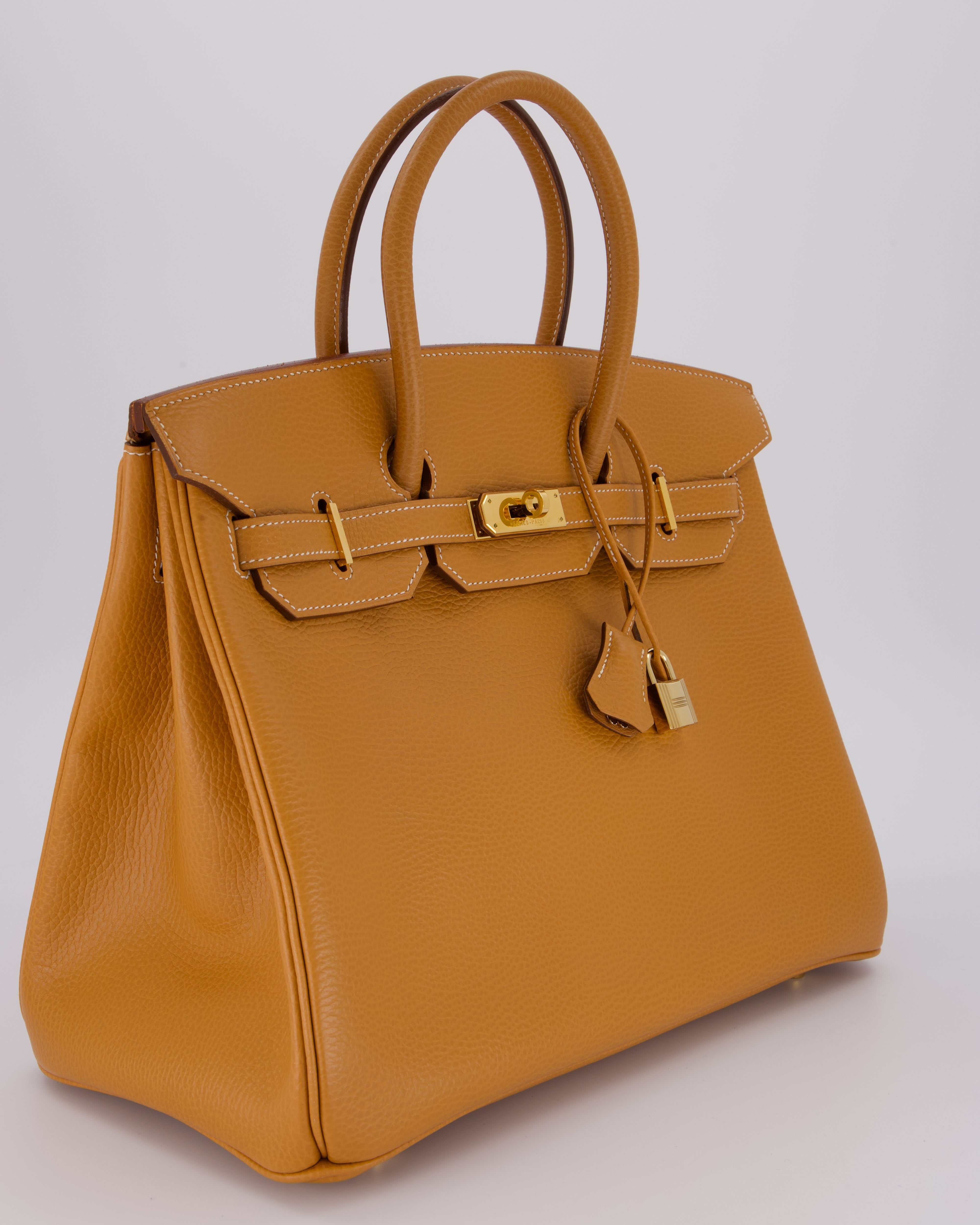 *VERY RARE* Hermès Vintage Birkin 35 Retourne Bag in Naturel Ardennes Leather With Gold Hardware