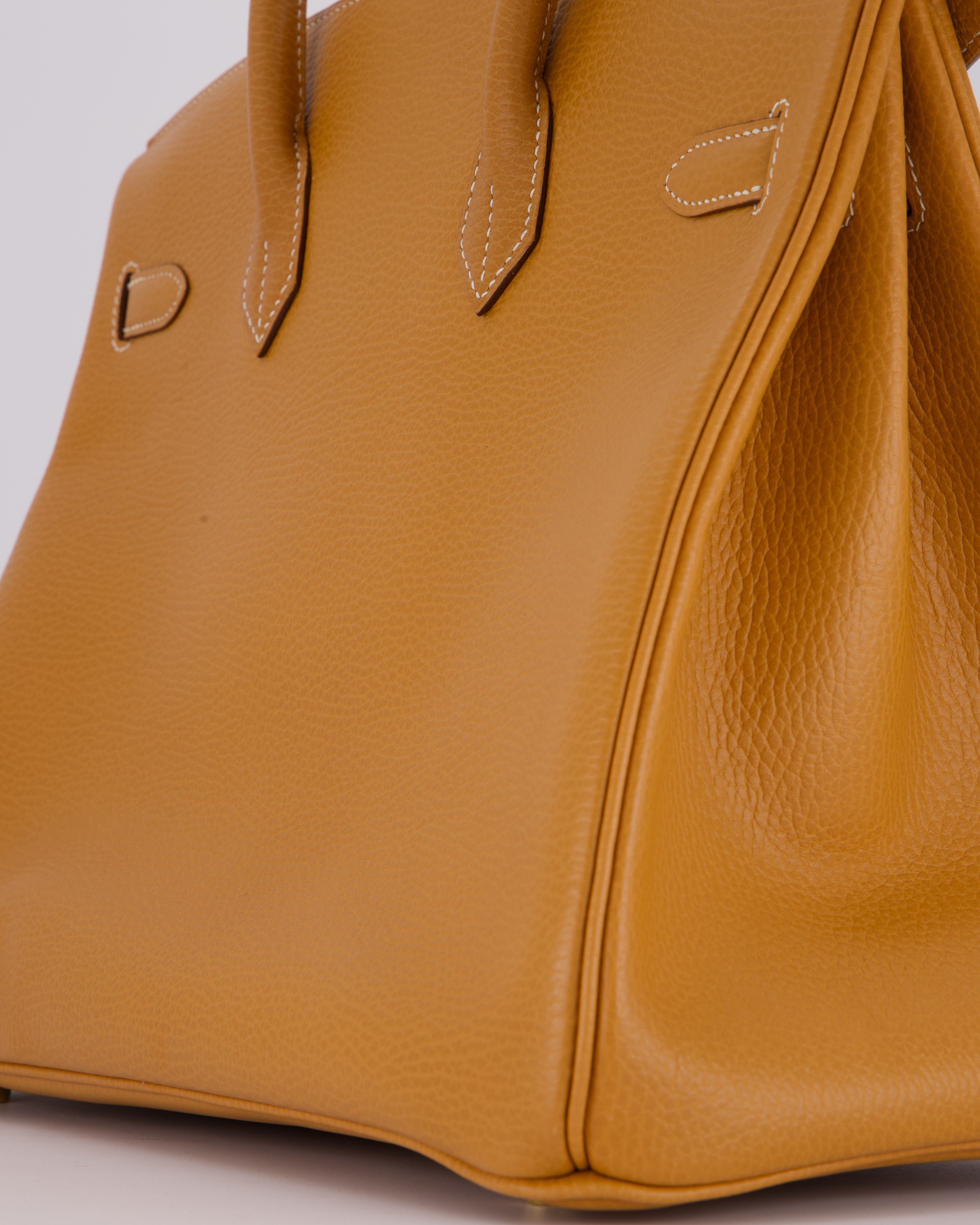 *VERY RARE* Hermès Vintage Birkin 35 Retourne Bag in Naturel Ardennes Leather With Gold Hardware