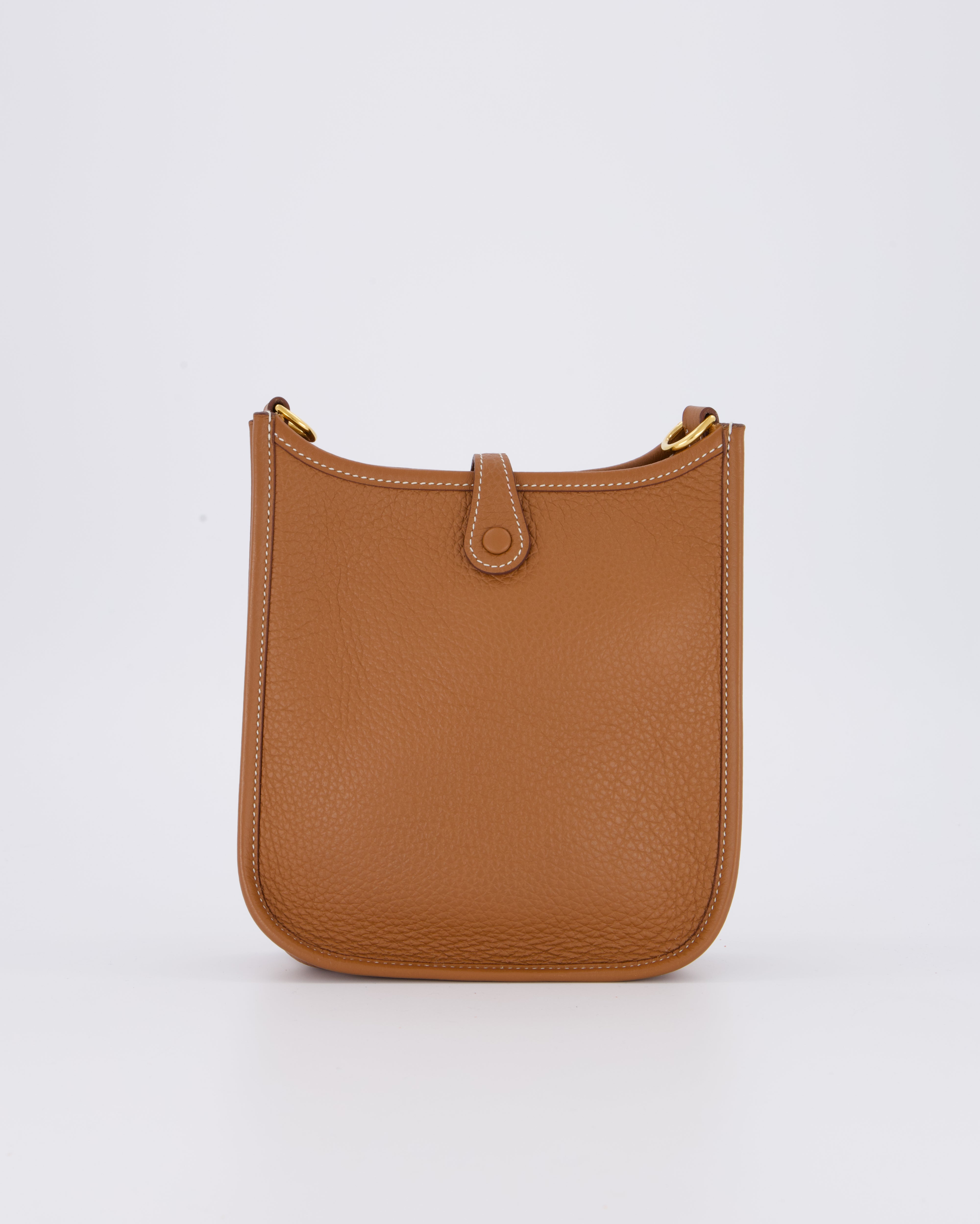 Hermès Mini Evelyne 16 Bag in Gold Taurillon Clemence Leather with Gold Hardware