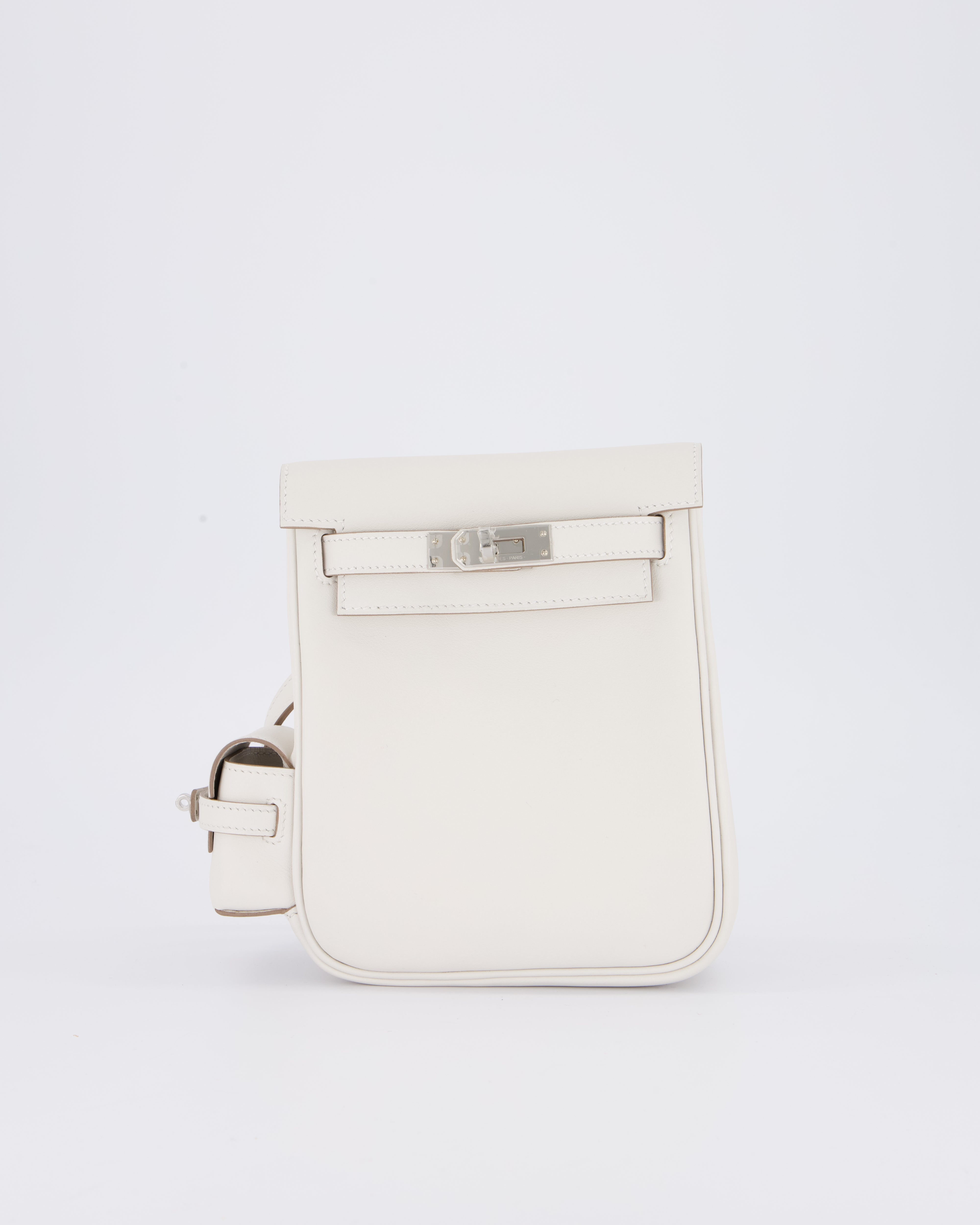 *RARE* Hermès Kelly Jump Backpack Bag in Gris Pale Swift Leather with Palladium Hardware