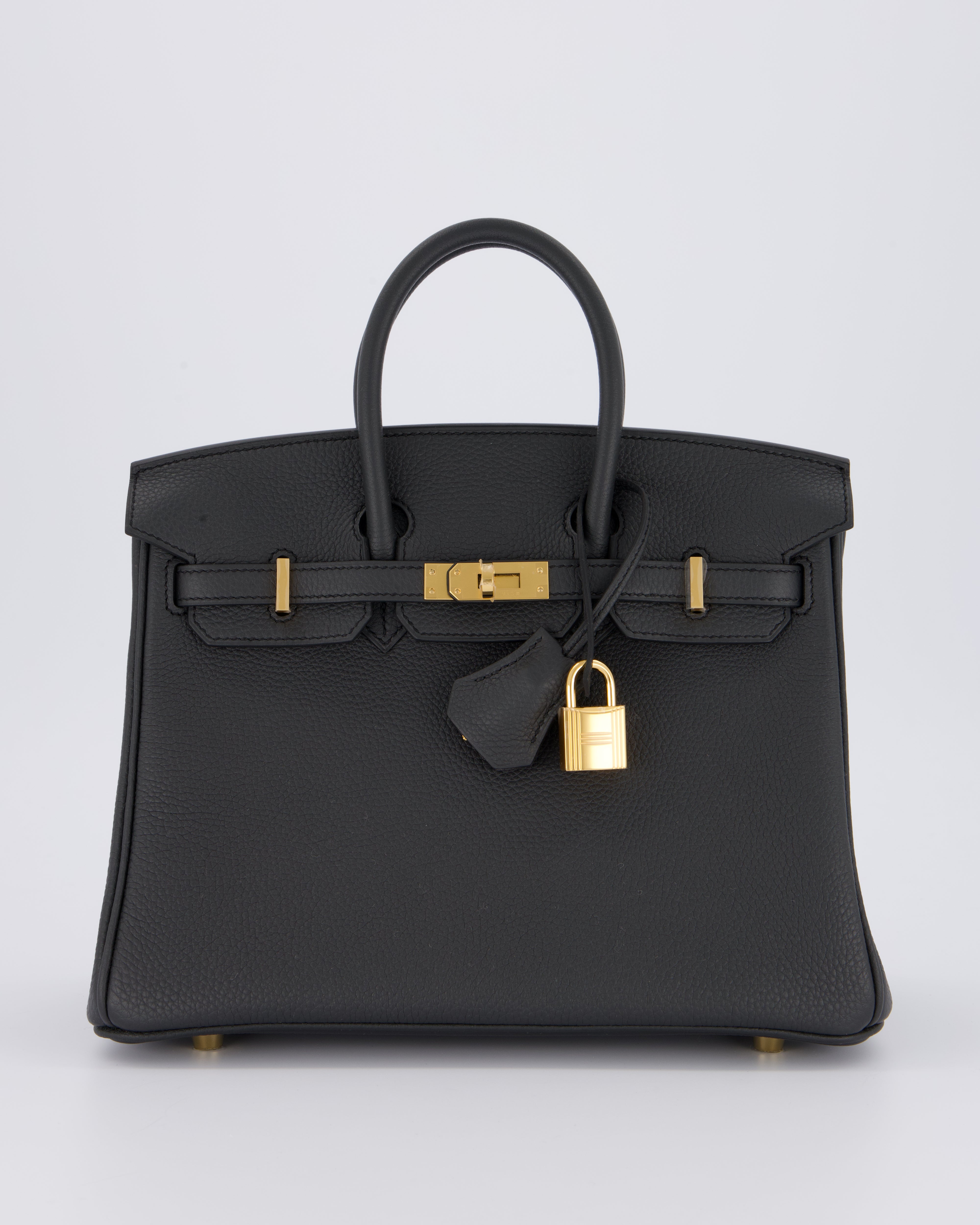 *HOT* Hermès Birkin 25 Retourne Bag in Plomb Togo Leather with Gold Hardware