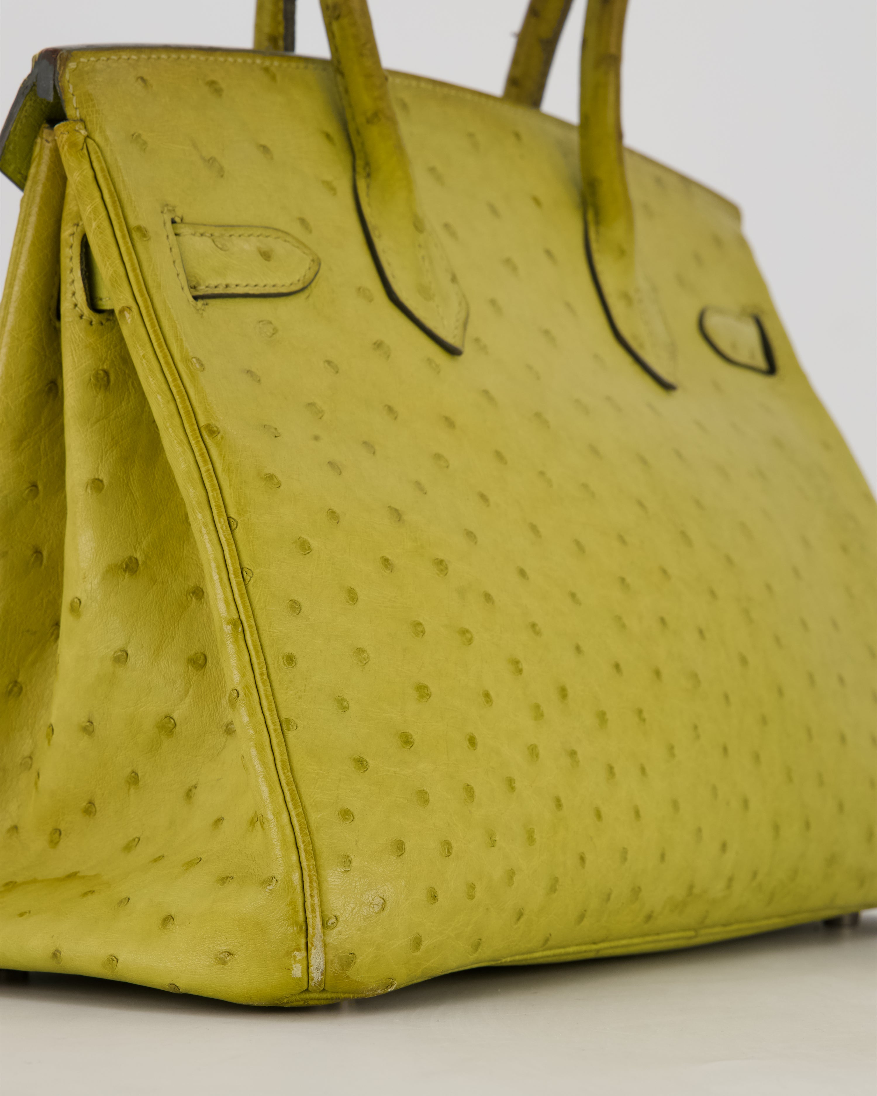 Hermès Birkin 30 Retourne Bag in Vert Anís Ostrich Leather with Palladium Hardware