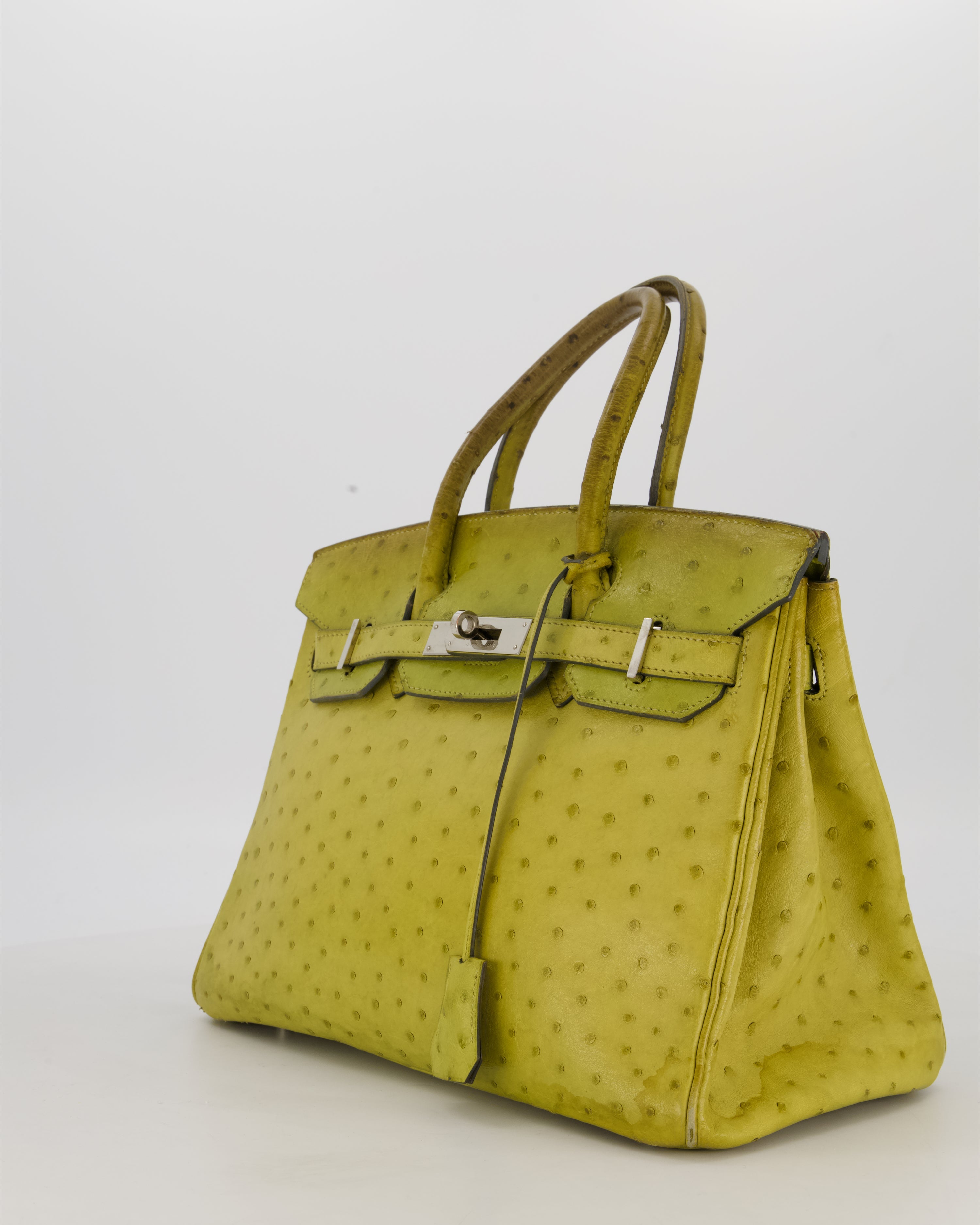 Hermès Birkin 30 Retourne Bag in Vert Anís Ostrich Leather with Palladium Hardware