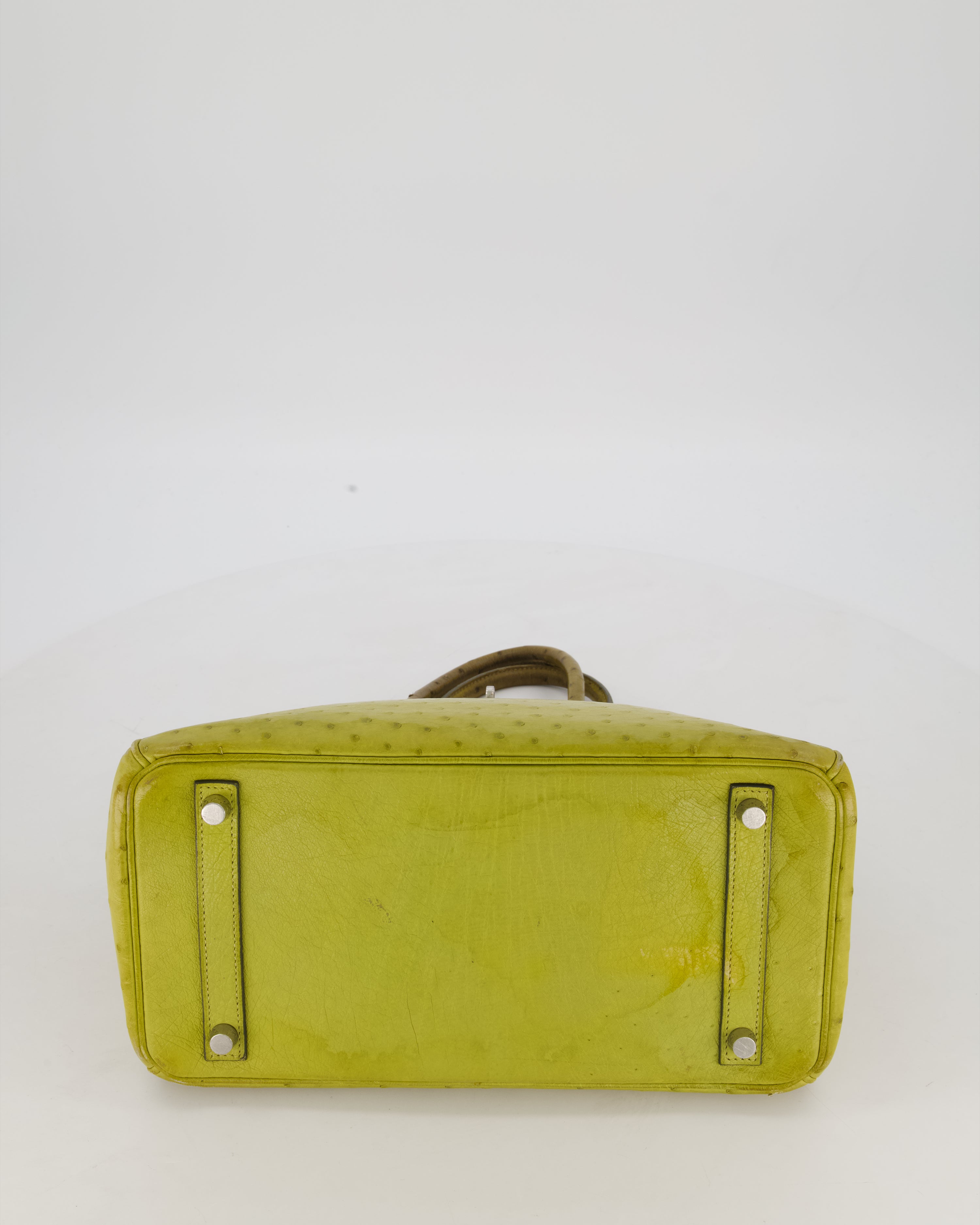 Hermès Birkin 30 Retourne Bag in Vert Anís Ostrich Leather with Palladium Hardware
