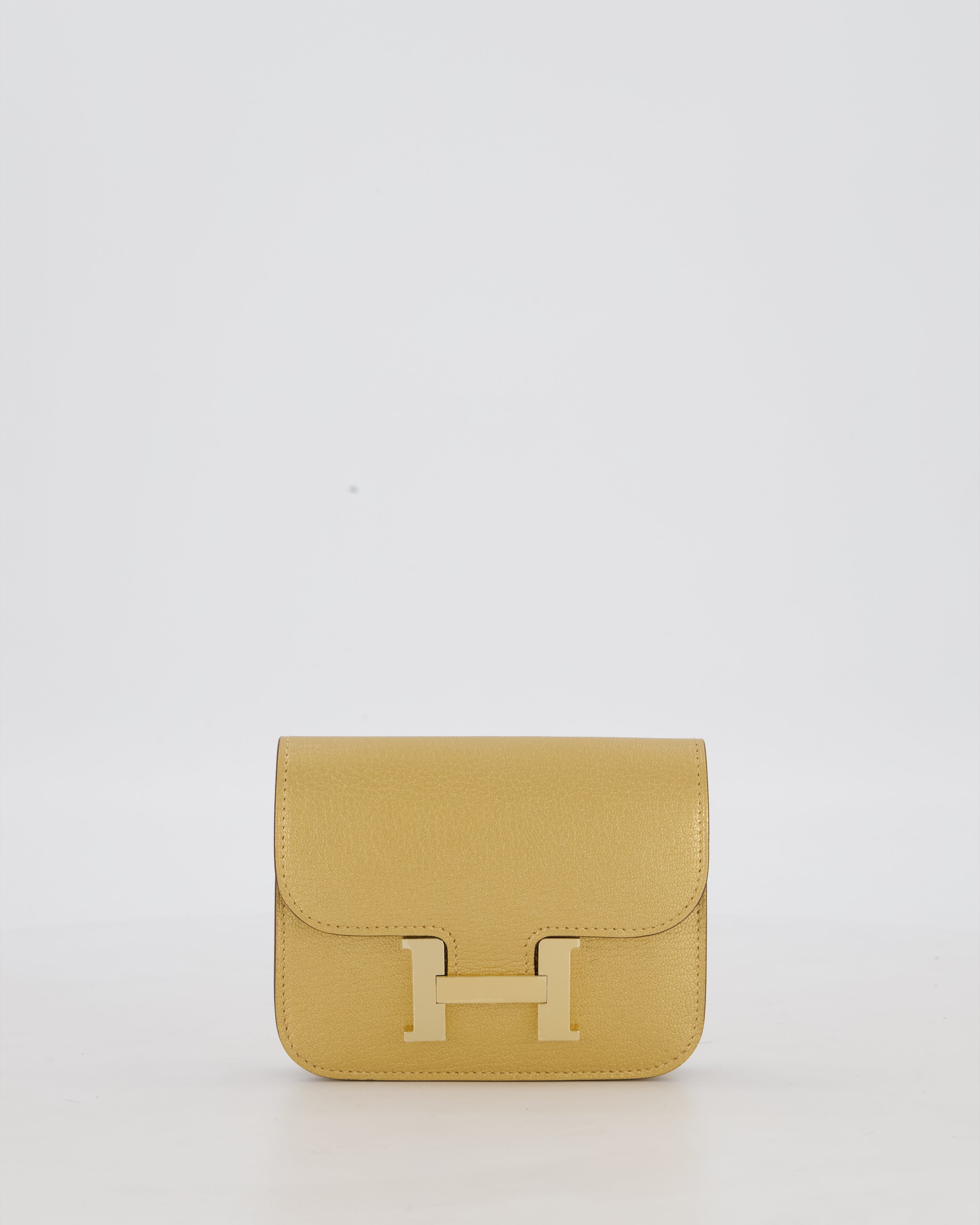Hermès Constance Slim Belt Wallet Bag in Dore Chamkilight Chevre Leather with Permabrass Hardware