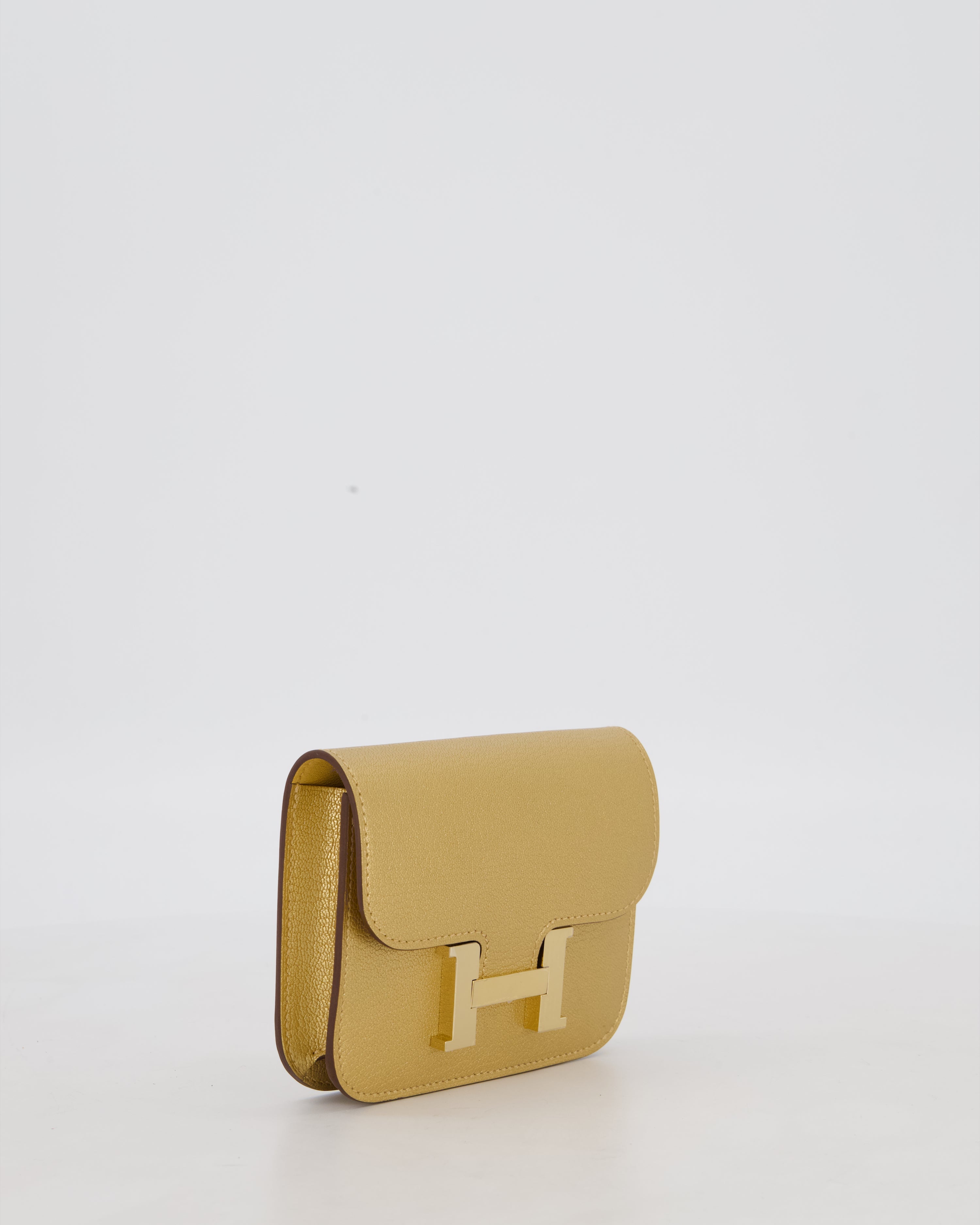 Hermès Constance Slim Belt Wallet Bag in Dore Chamkilight Chevre Leather with Permabrass Hardware