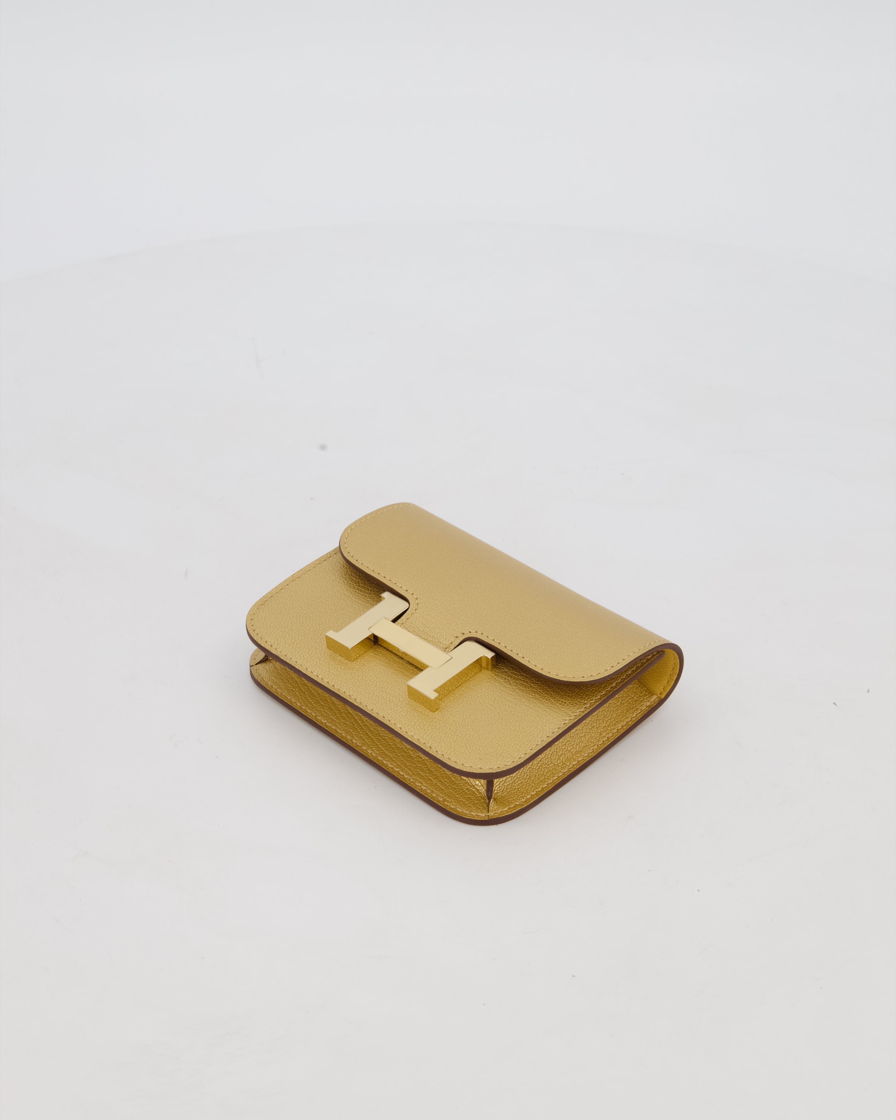 Hermès Constance Slim Belt Wallet Bag in Dore Chamkilight Chevre Leather with Permabrass Hardware