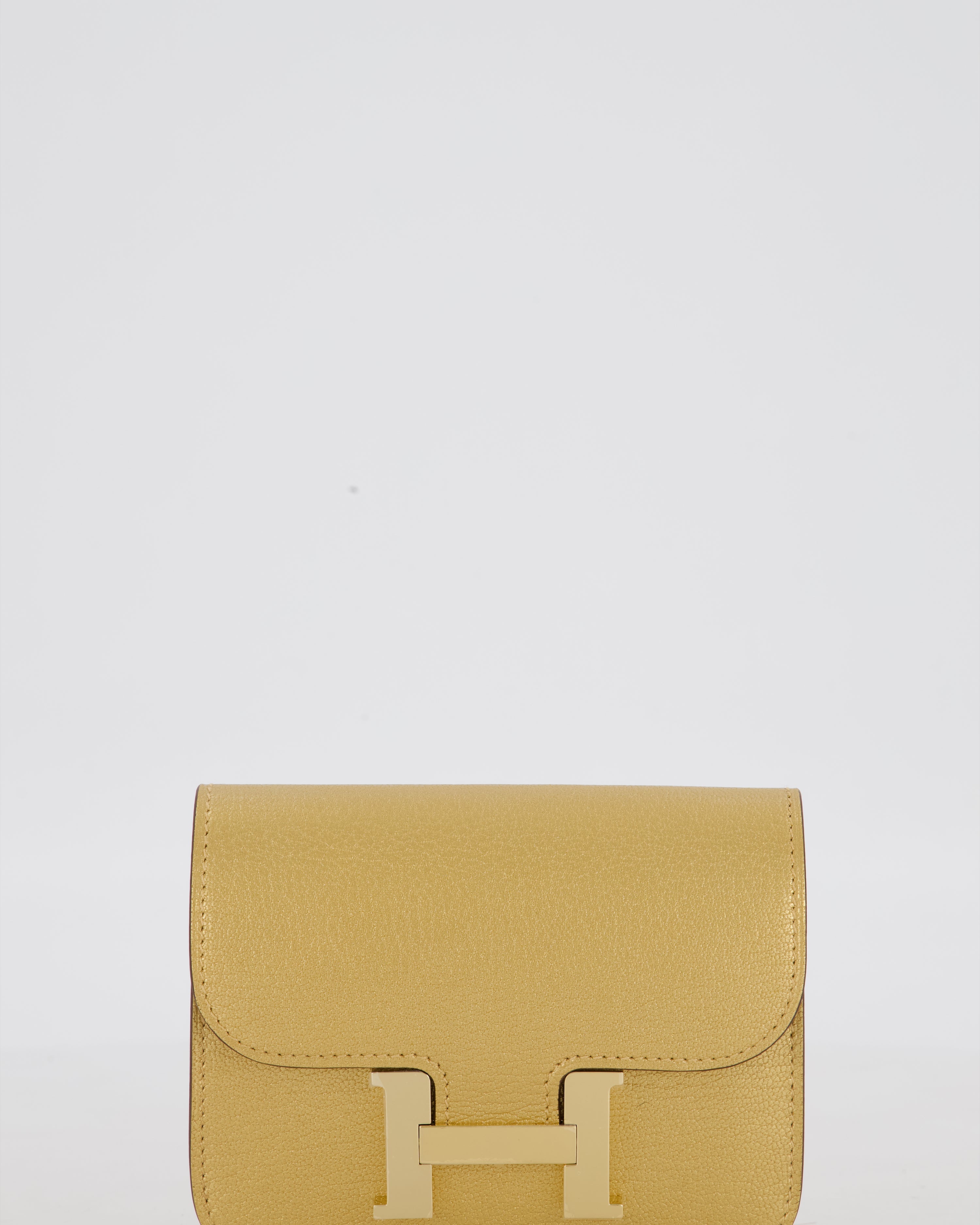Hermès Constance Slim Belt Wallet Bag in Dore Chamkilight Chevre Leather with Permabrass Hardware