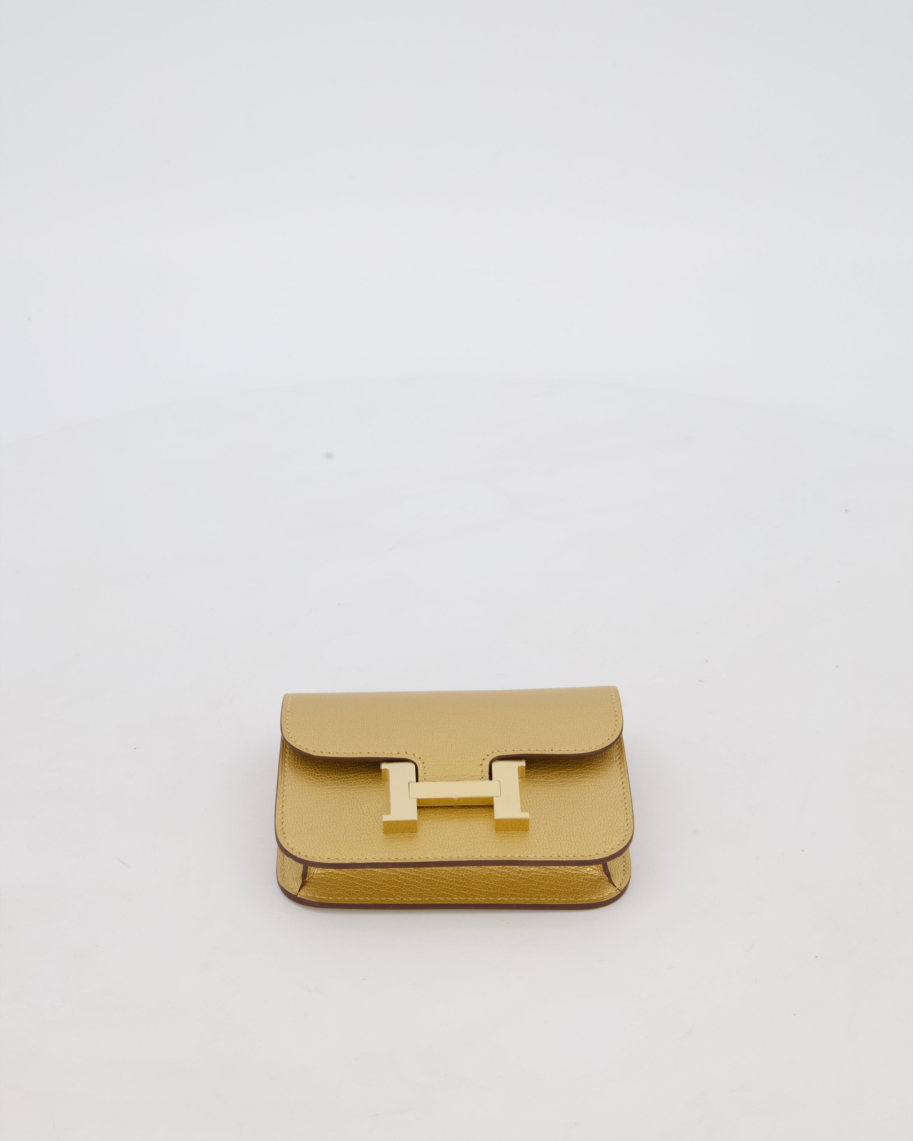 Hermès Constance Slim Belt Wallet Bag in Dore Chamkilight Chevre Leather with Permabrass Hardware