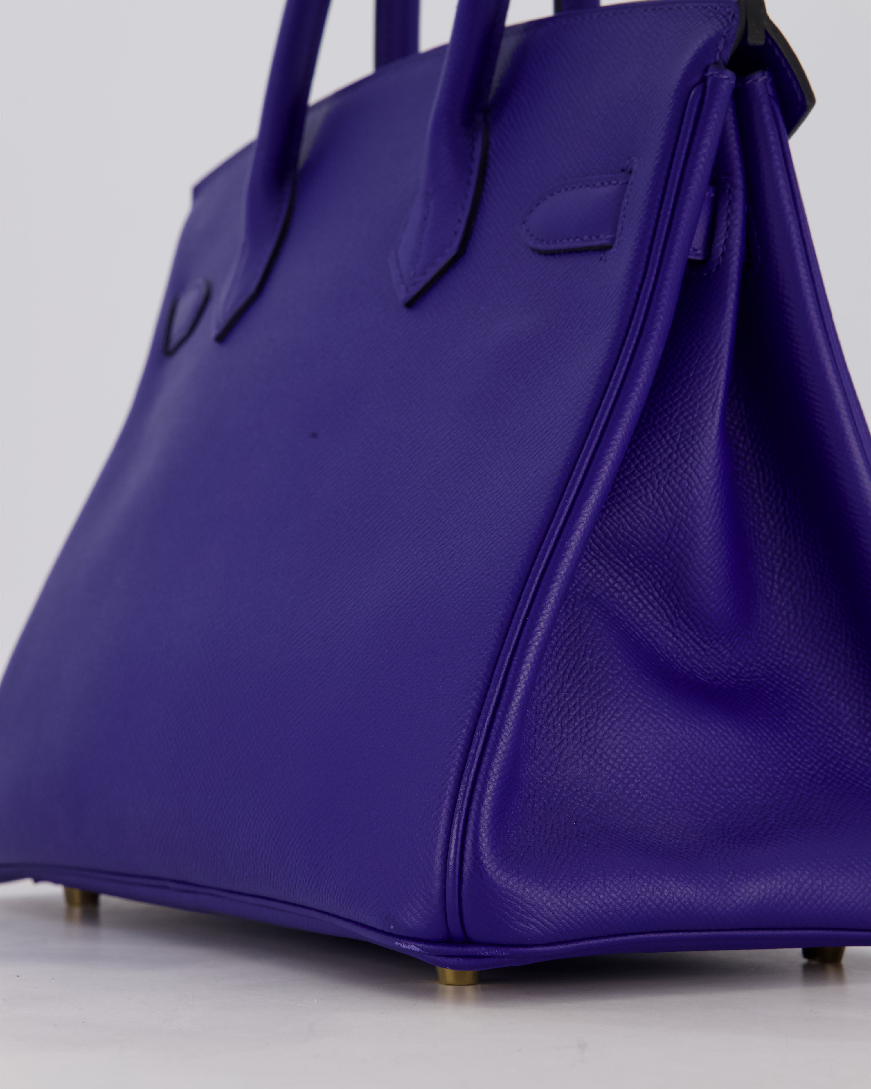 Hermès Birkin 30 Retourne Bag in Bleu Electrique Epsom Leather with Gold Hardware