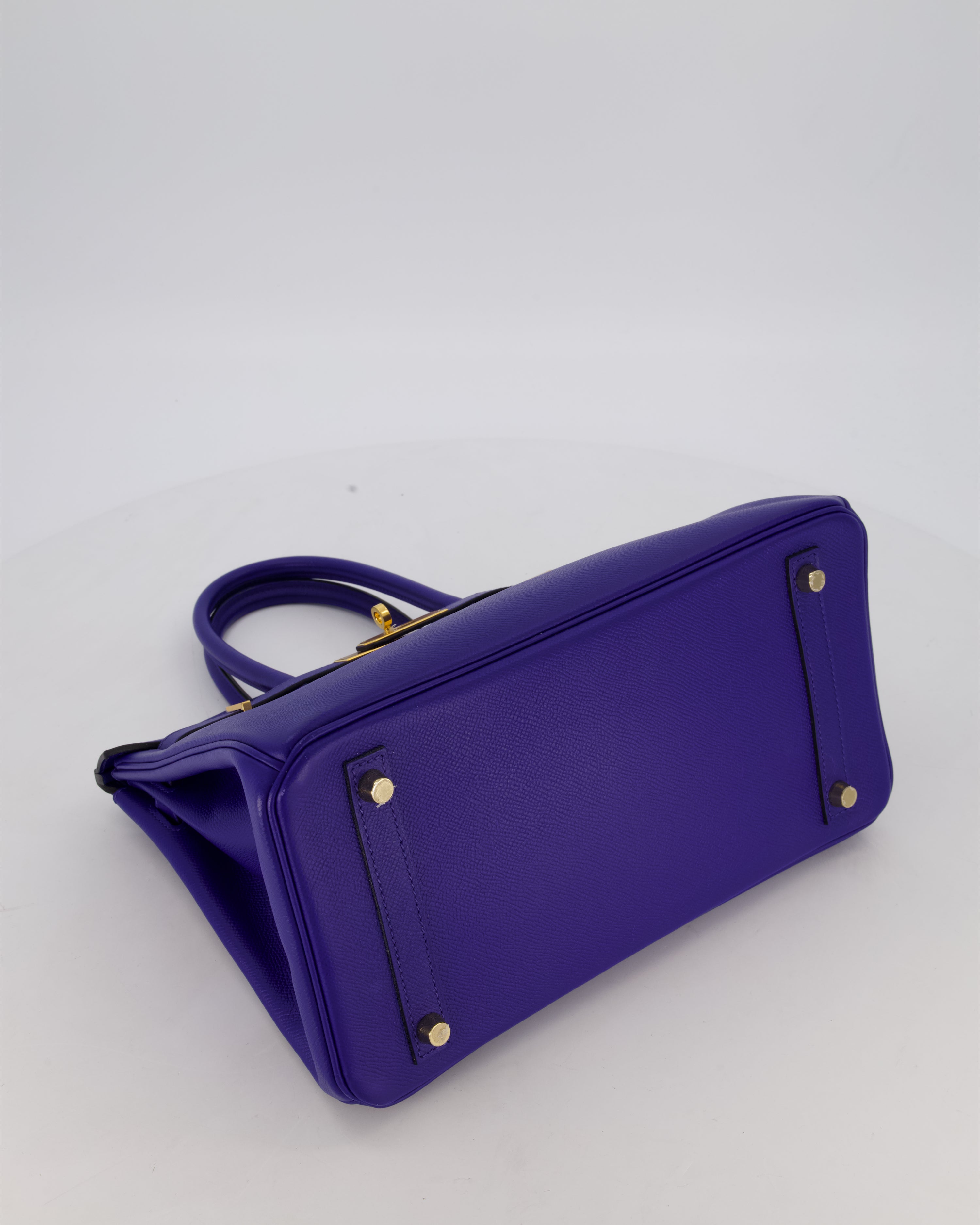 Hermès Birkin 30 Retourne Bag in Bleu Electrique Epsom Leather with Gold Hardware