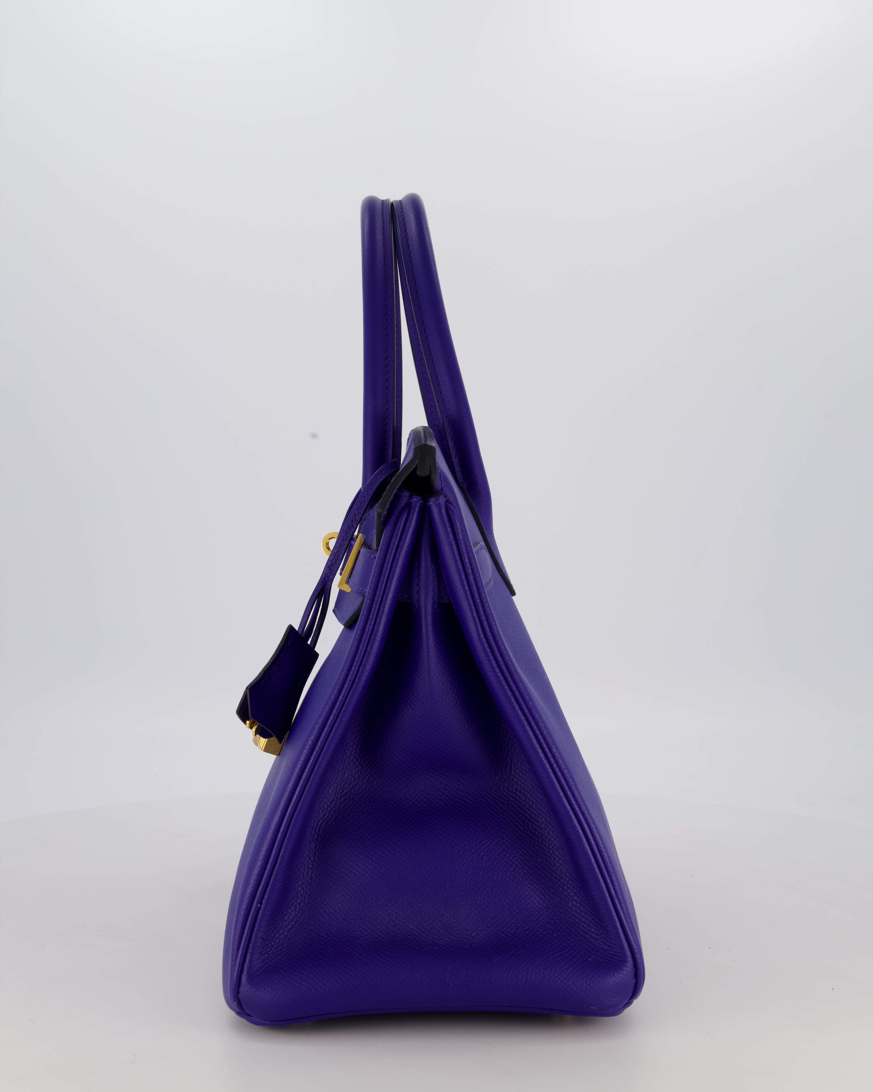 Hermès Birkin 30 Retourne Bag in Bleu Electrique Epsom Leather with Gold Hardware