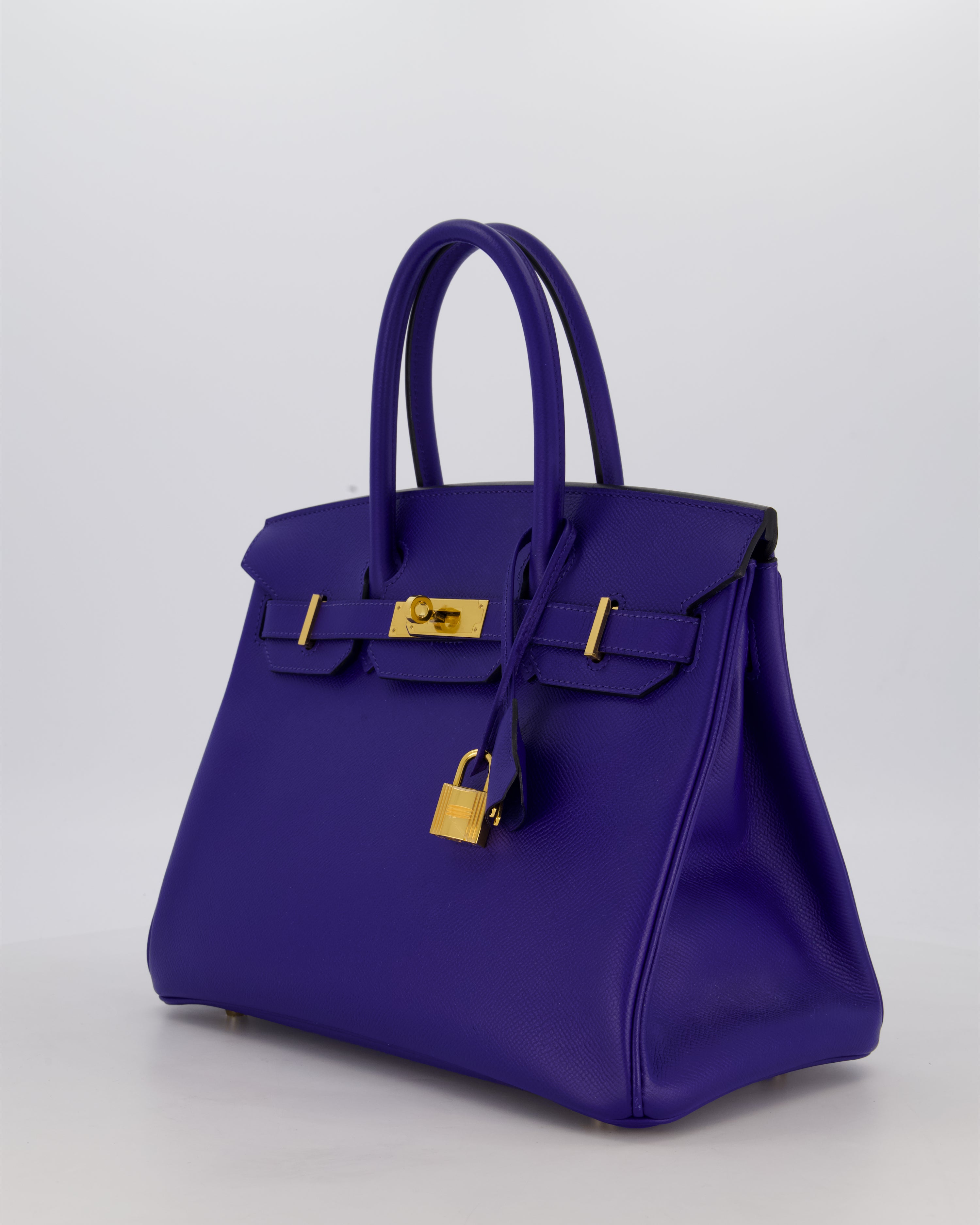 Hermès Birkin 30 Retourne Bag in Bleu Electrique Epsom Leather with Gold Hardware
