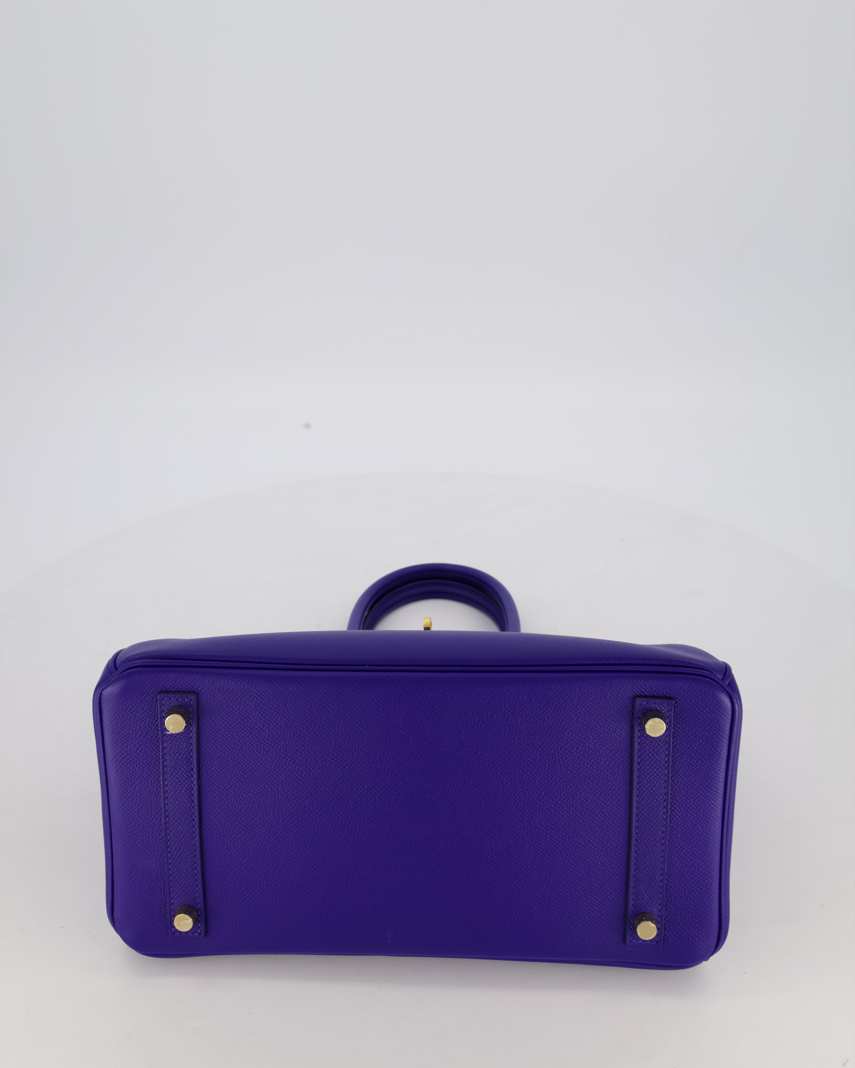 Hermès Birkin 30 Retourne Bag in Bleu Electrique Epsom Leather with Gold Hardware