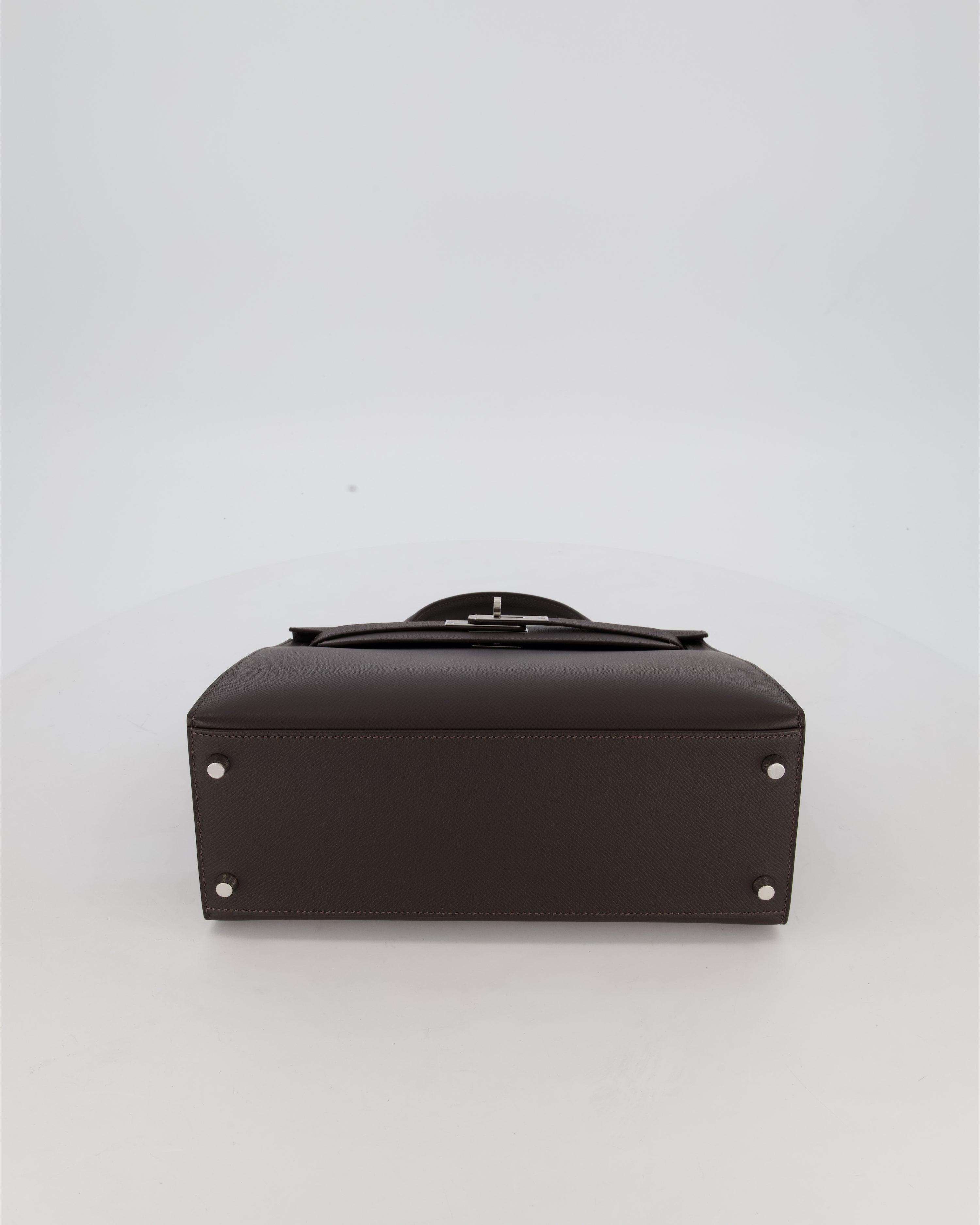 *RARE* Hermès Kelly 28 Sellier Bag in Bai Brun Epsom Leather with Palladium Hardware