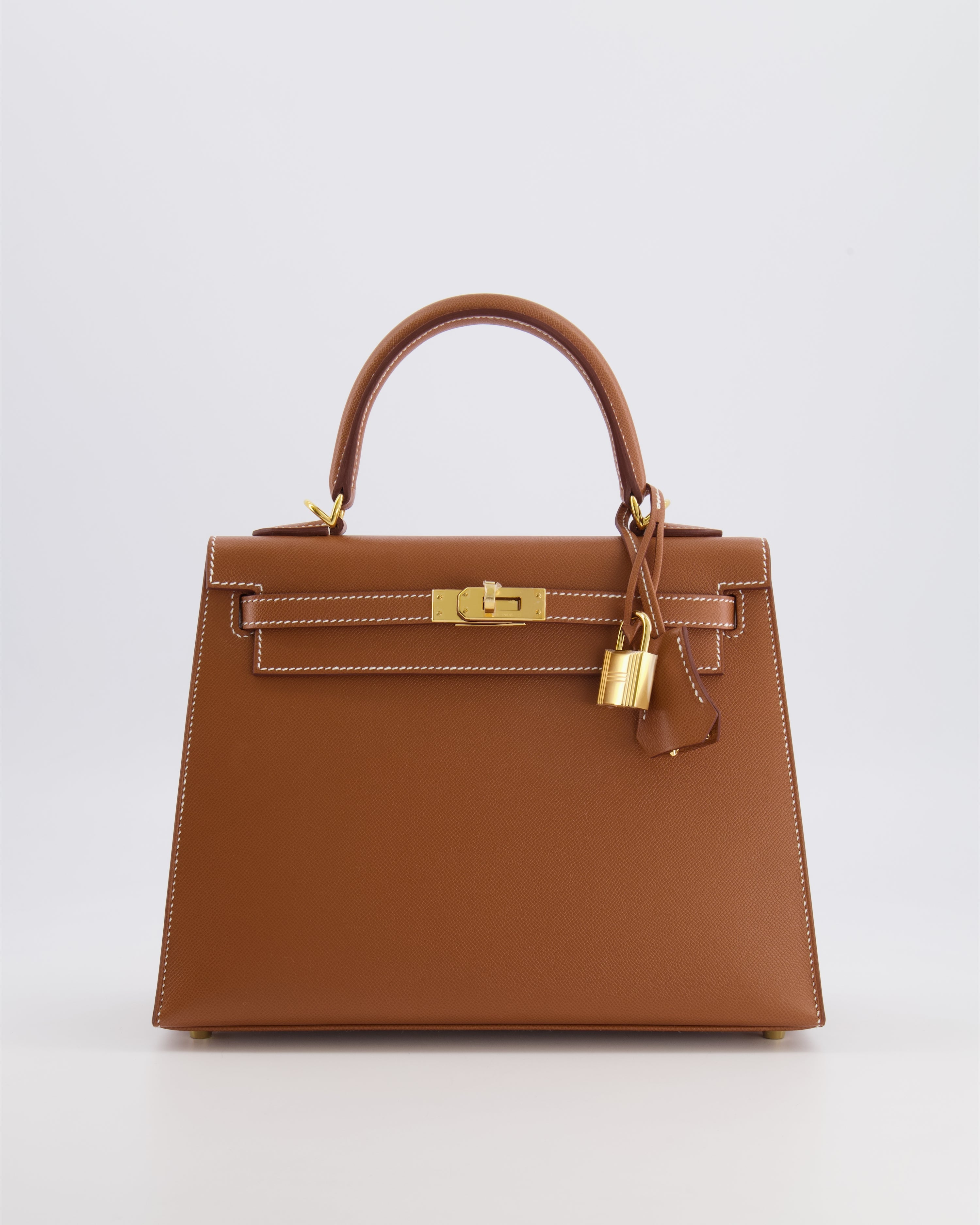 Hermès Kelly 25 II Sellier Bag in Gold Madame Leather with Gold Hardware