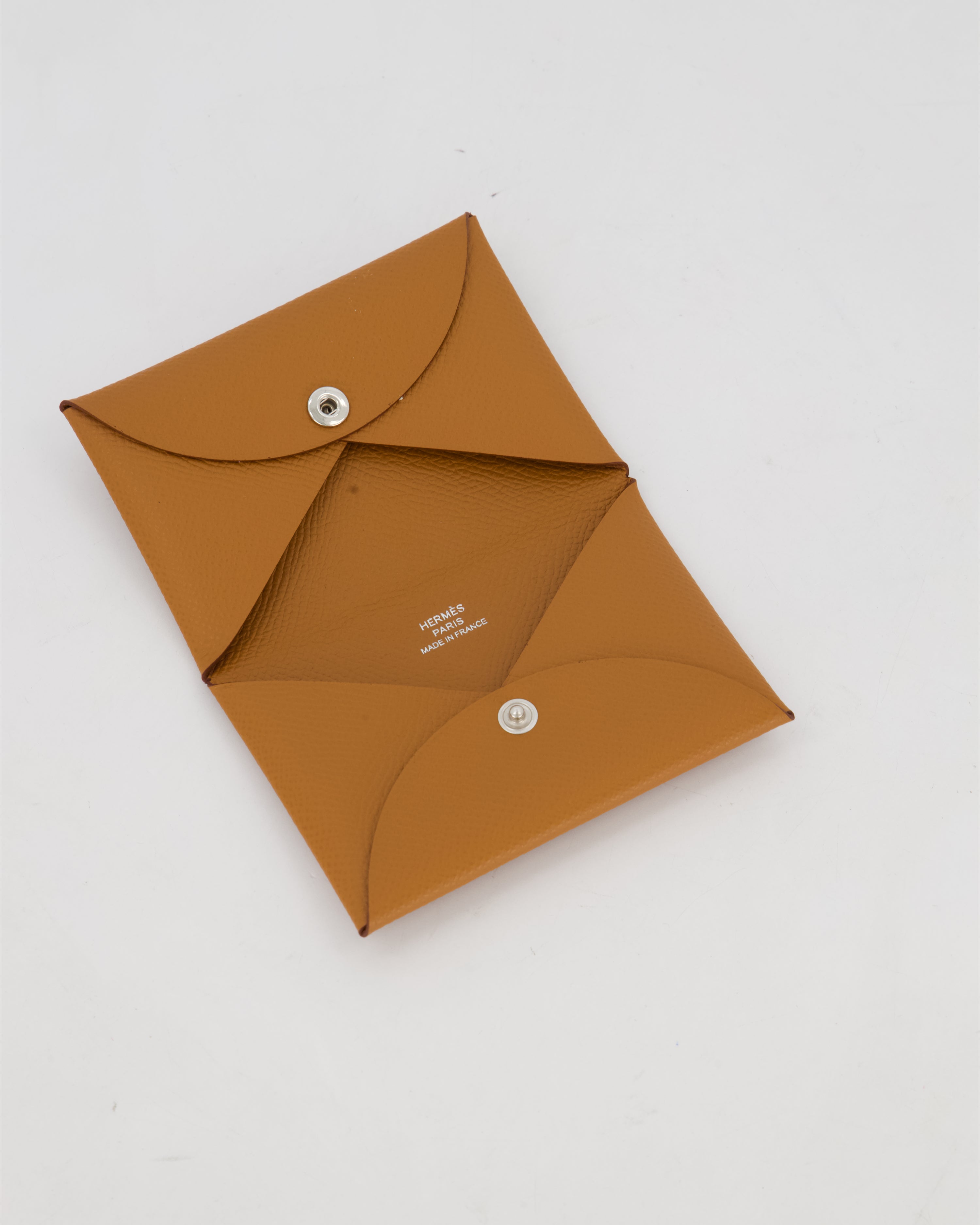 Hermès Calvi Verso Card Holder in Epsom Leather in Gold