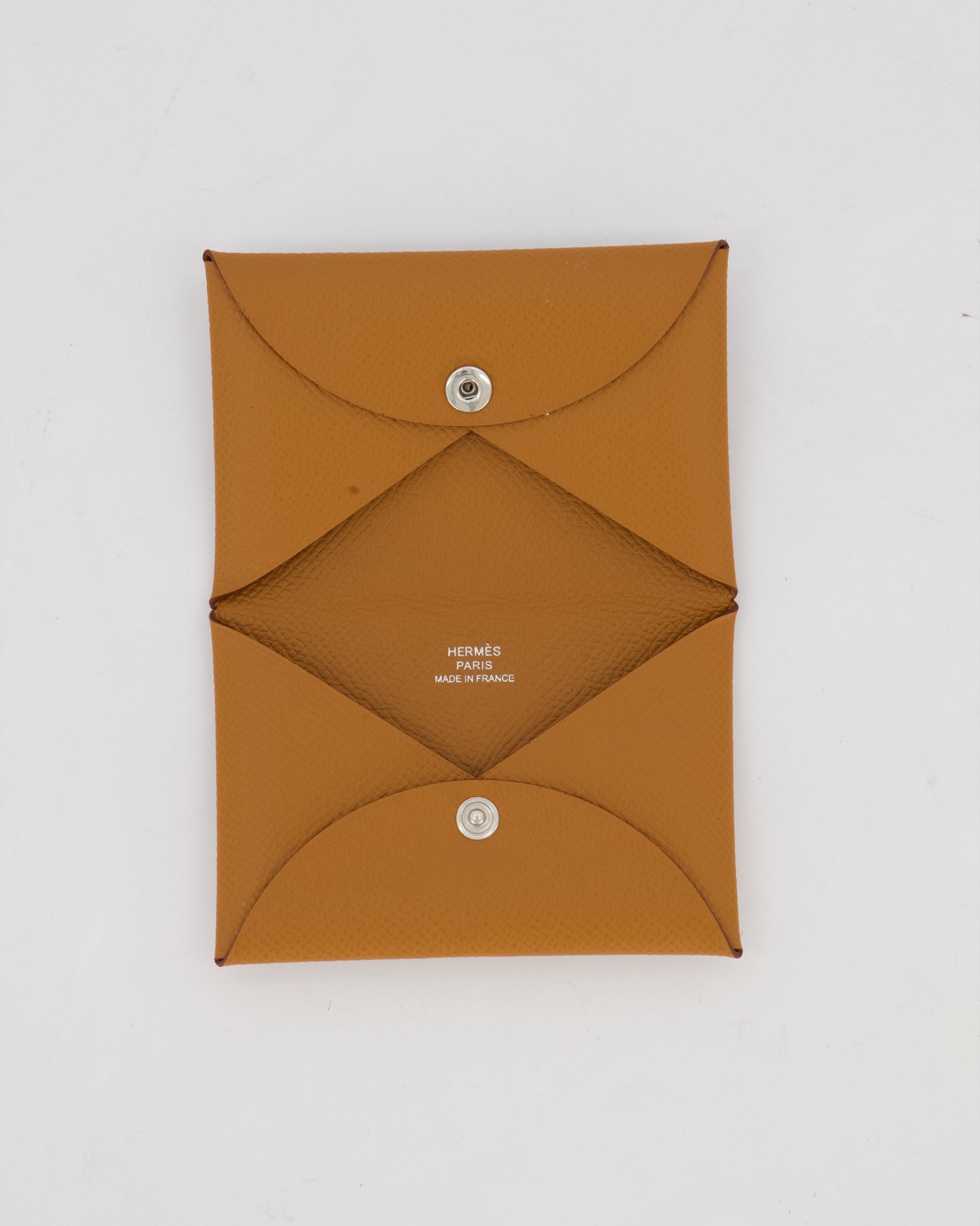 Hermès Calvi Verso Card Holder in Epsom Leather in Gold