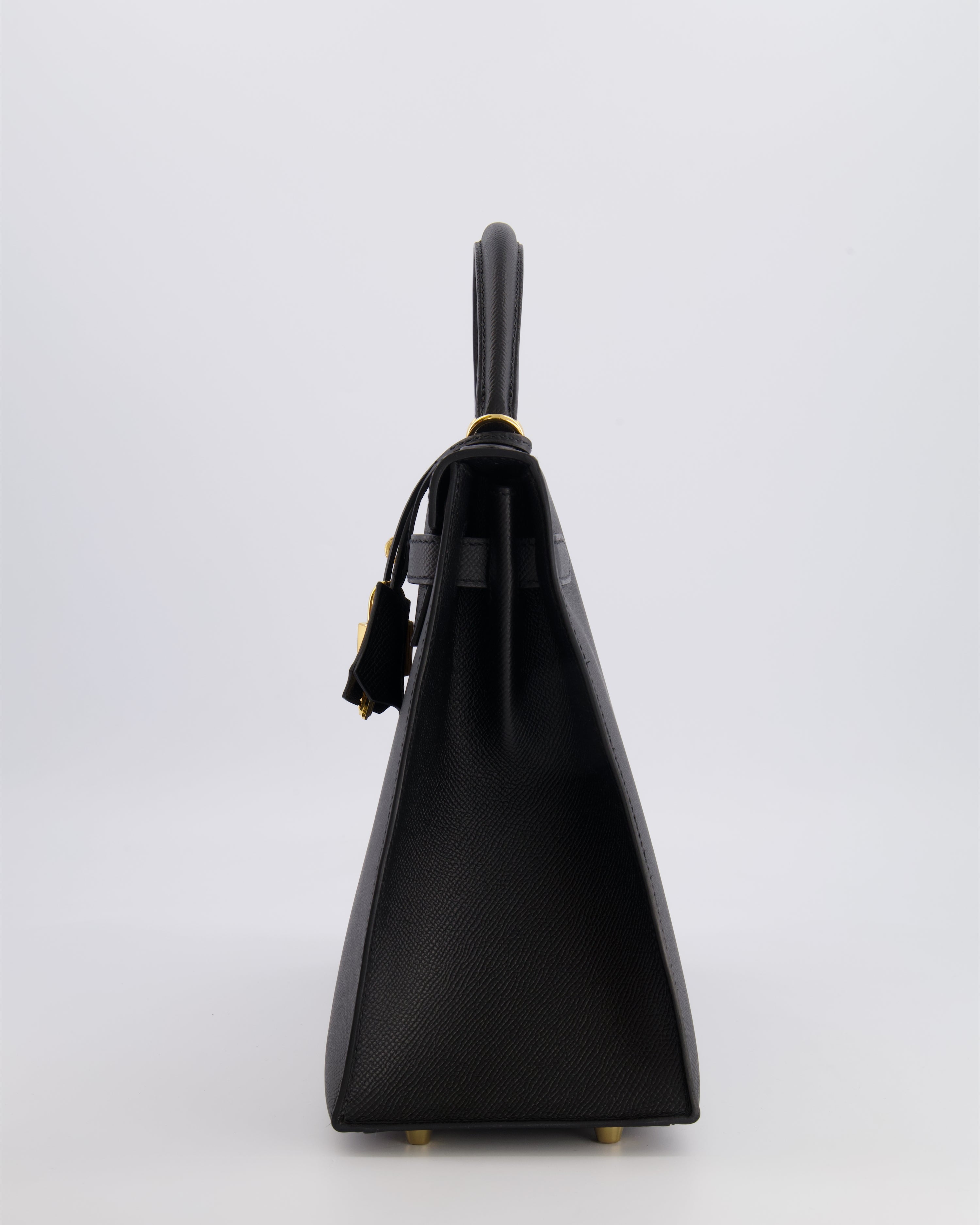 Hermès Kelly 32 Sellier Bag in Noir Epsom Leather with Gold Hardware