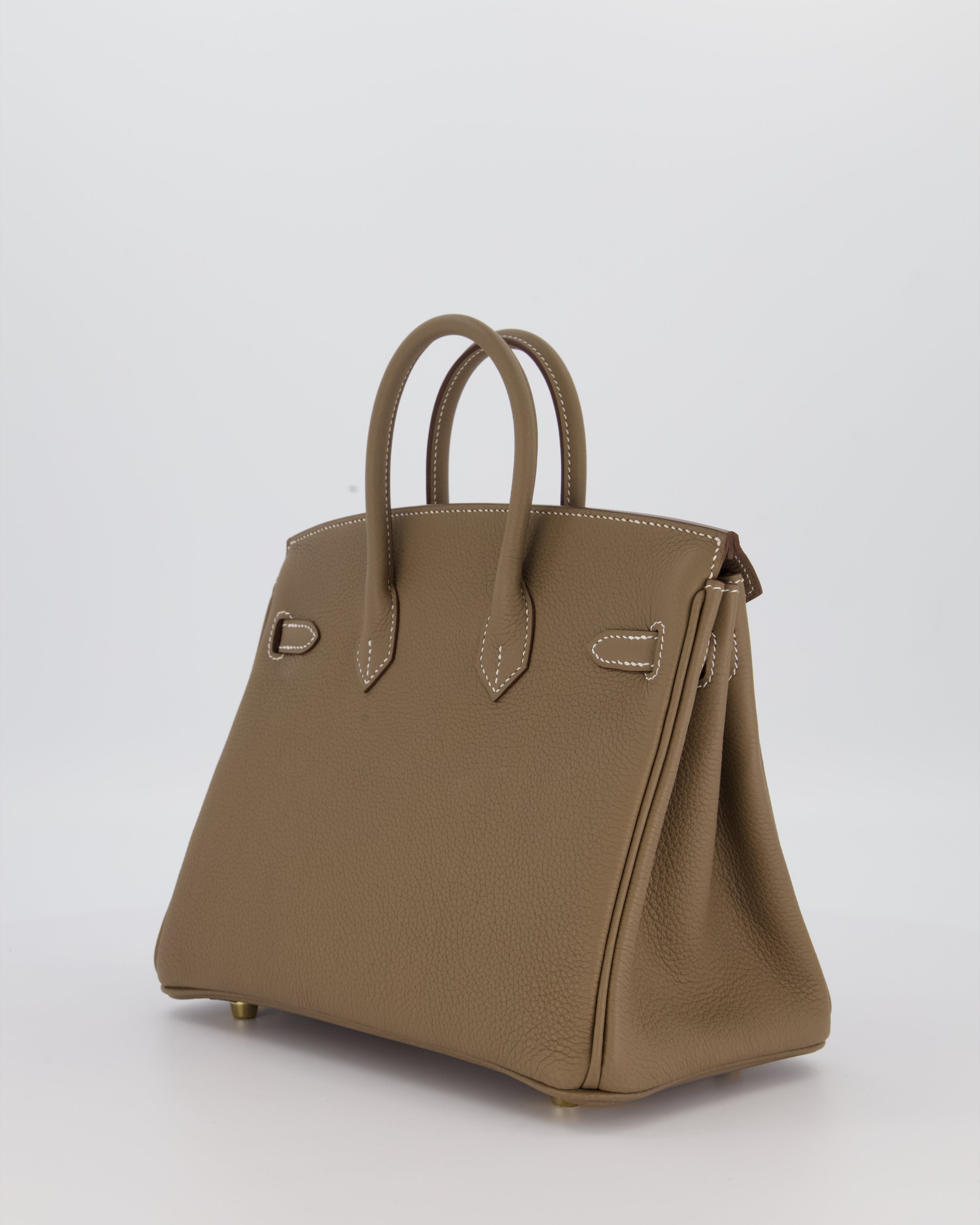 Hermès Birkin 25 Retourne Bag in Etoupe Togo Leather with Gold Hardware