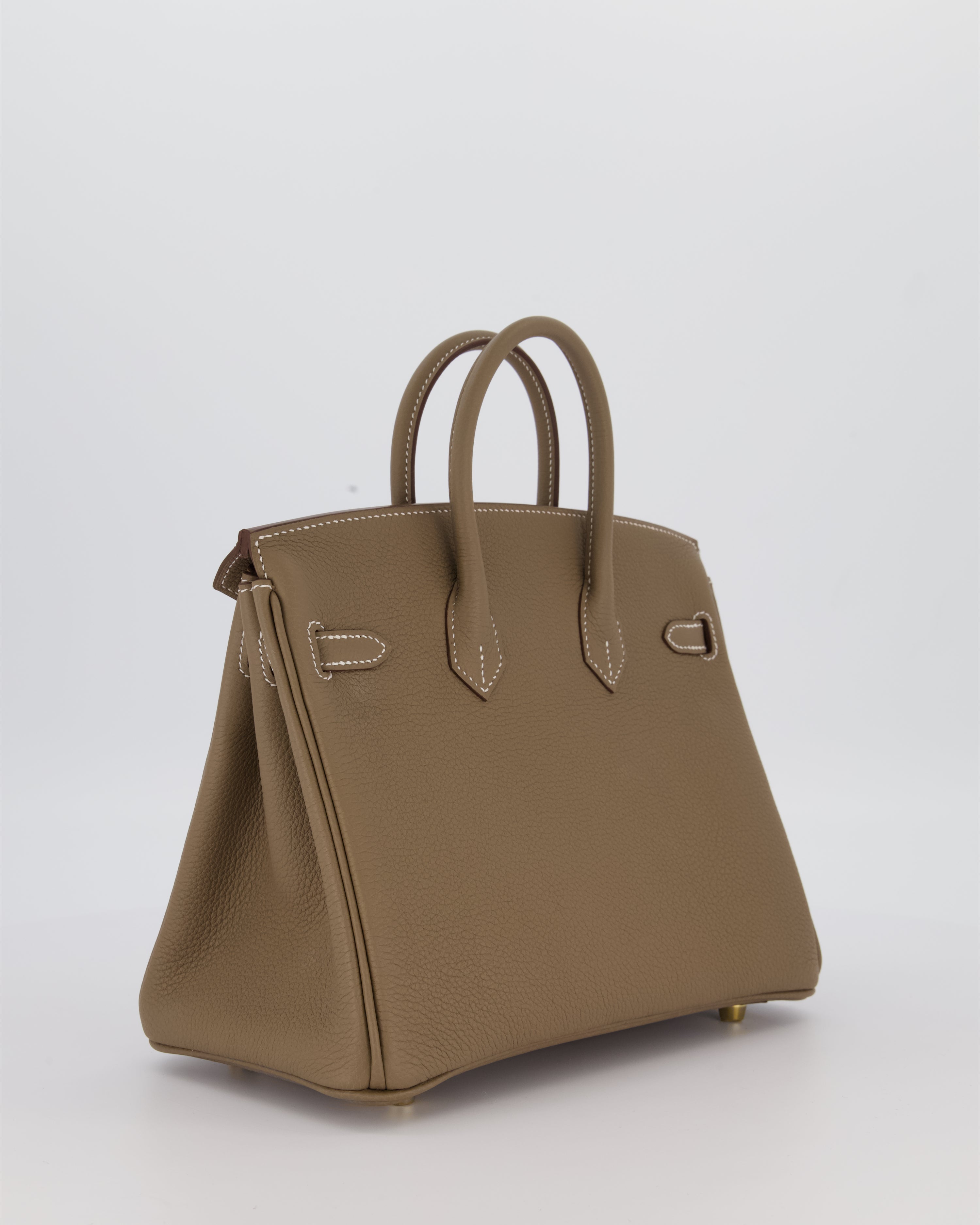 Hermès Birkin 25 Retourne Bag in Etoupe Togo Leather with Gold Hardware