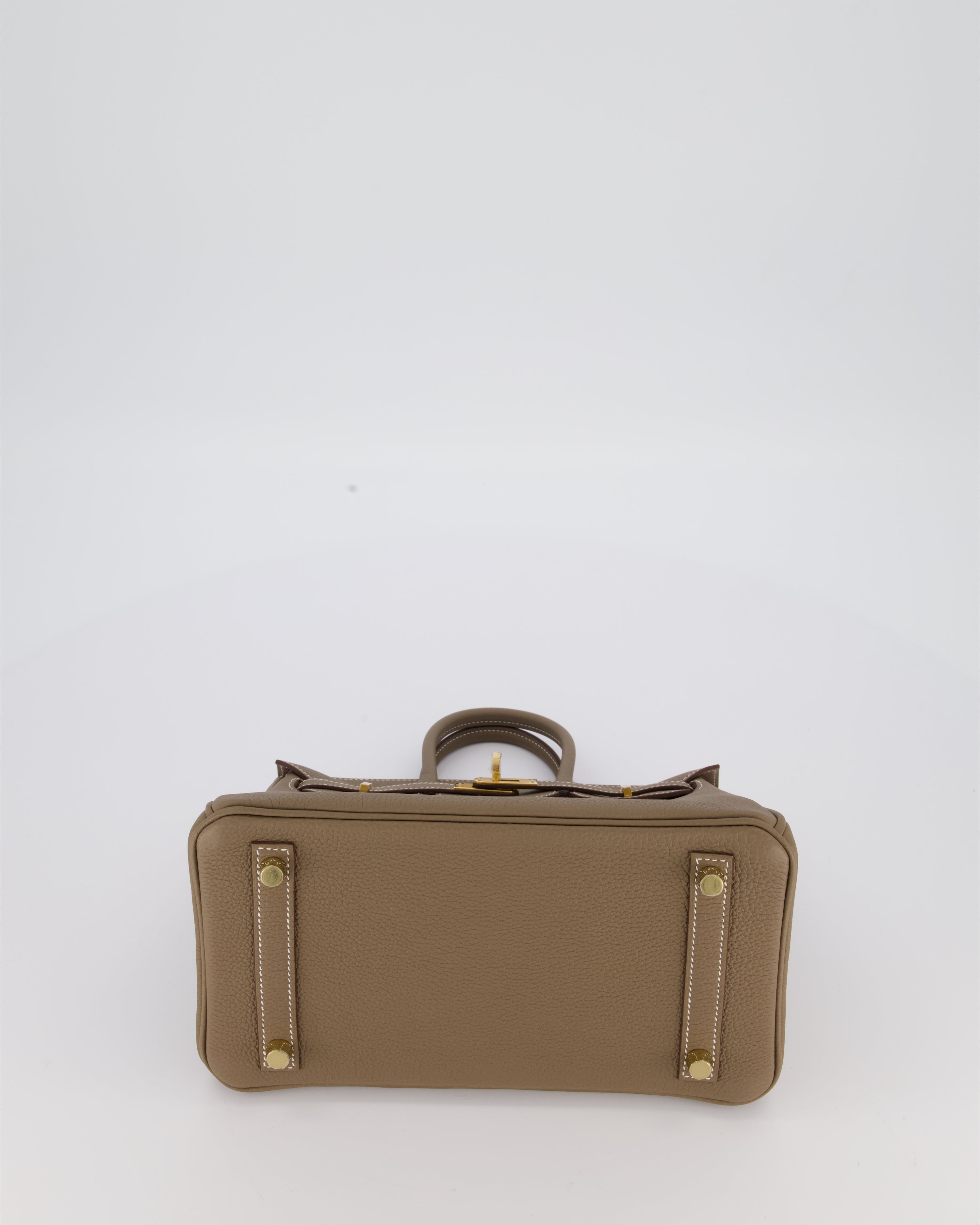 Hermès Birkin 25 Retourne Bag in Etoupe Togo Leather with Gold Hardware
