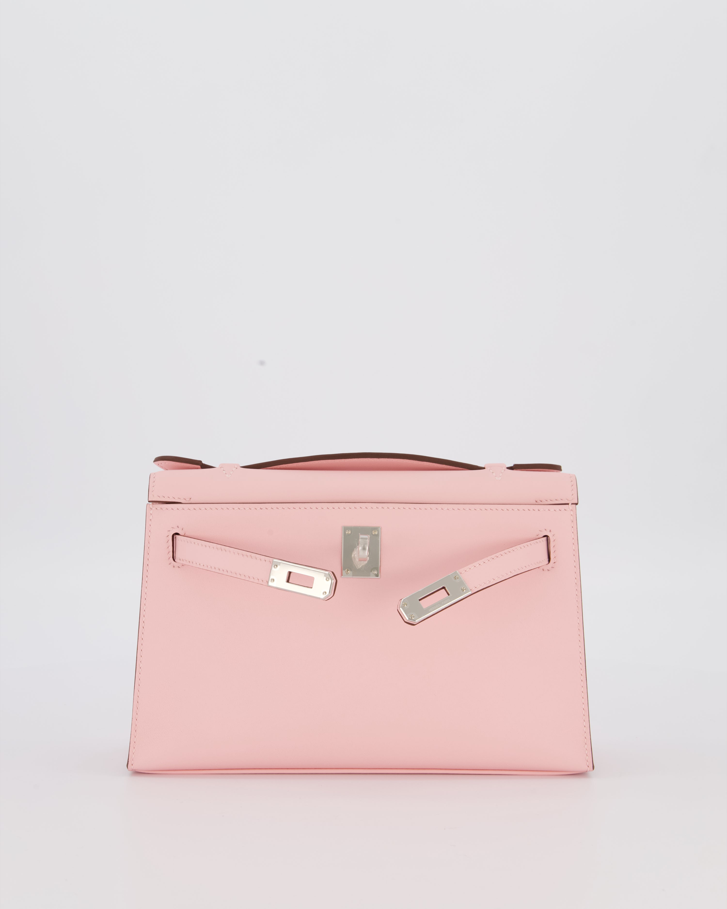 *HOT COLOUR* Hermès Mini Kelly Pochette Bag in Rose Sakura Swift Leather with Palladium Hardware