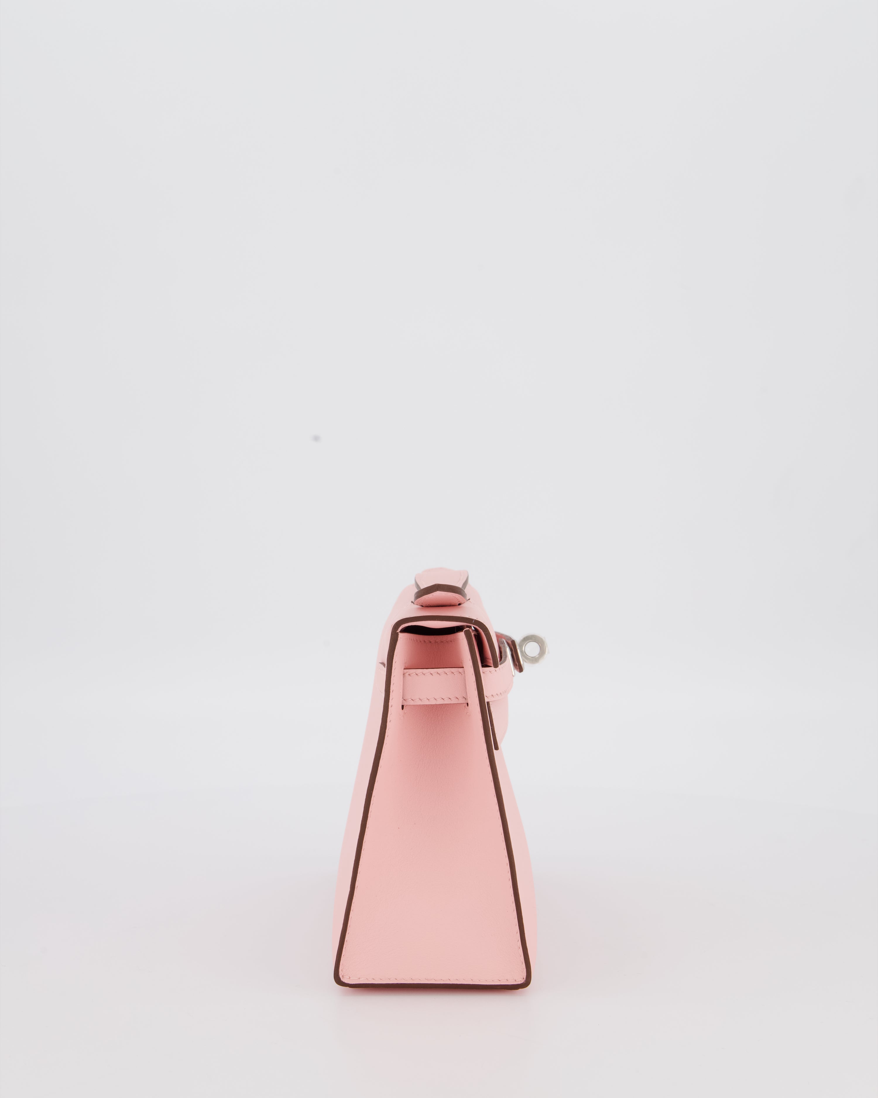 *HOT COLOUR* Hermès Mini Kelly Pochette Bag in Rose Sakura Swift Leather with Palladium Hardware