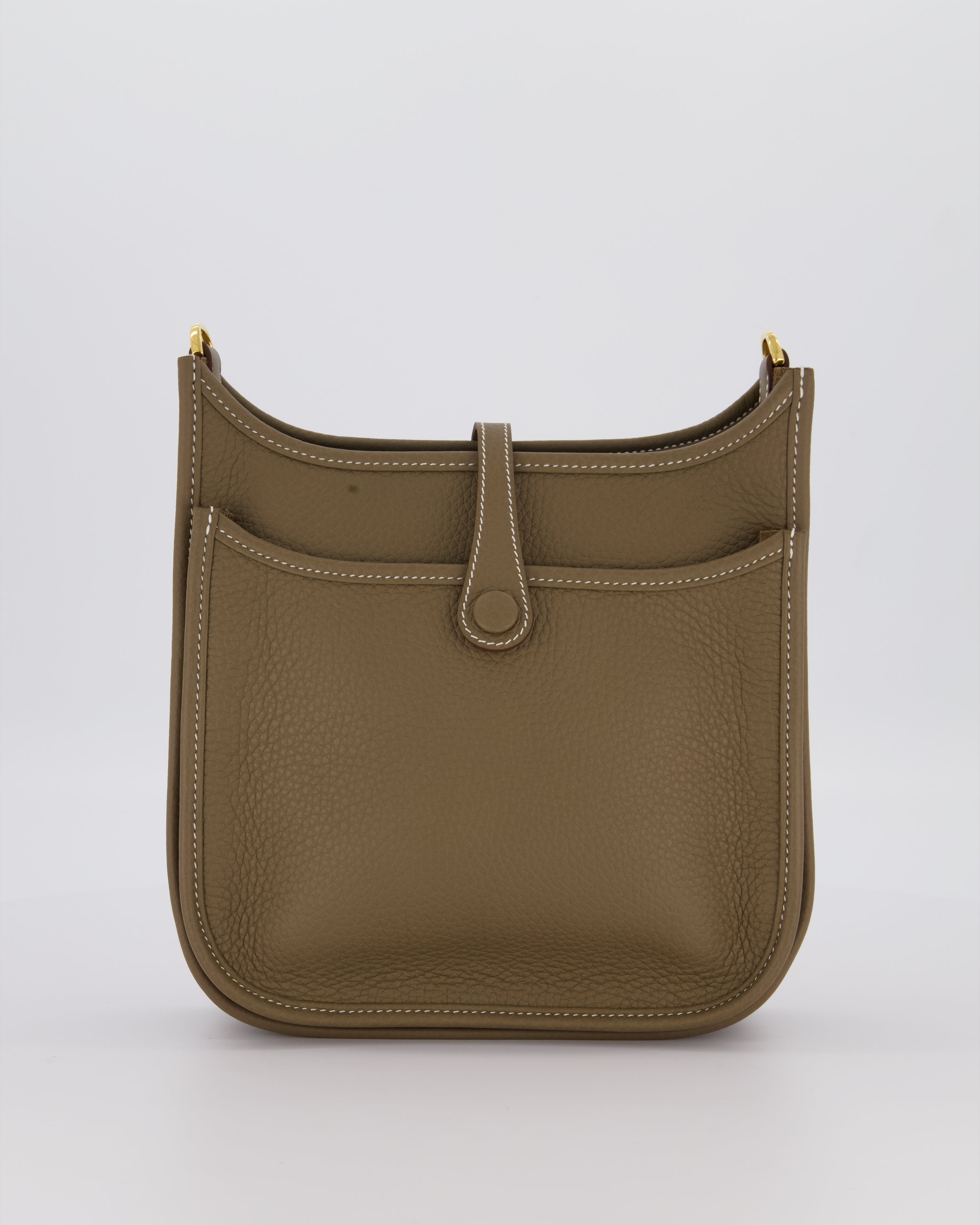 *HOT & RARE* Hermès Evelyne III 23 Bag in Etoupe Taurillon Clemence Leather with Gold Hardware