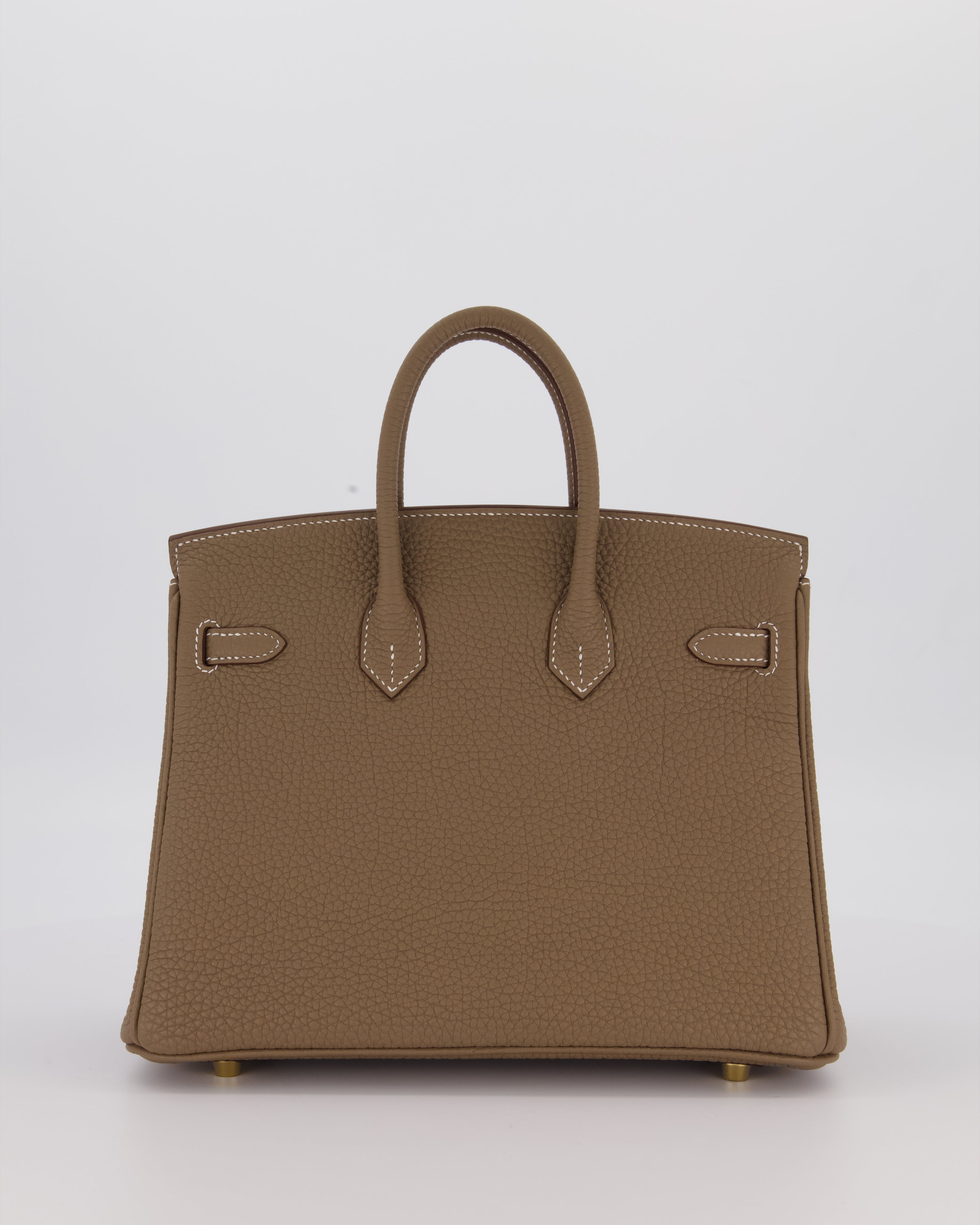 Hermès Birkin 25 Retourne Bag in Etoupe Togo Leather with Gold Hardware