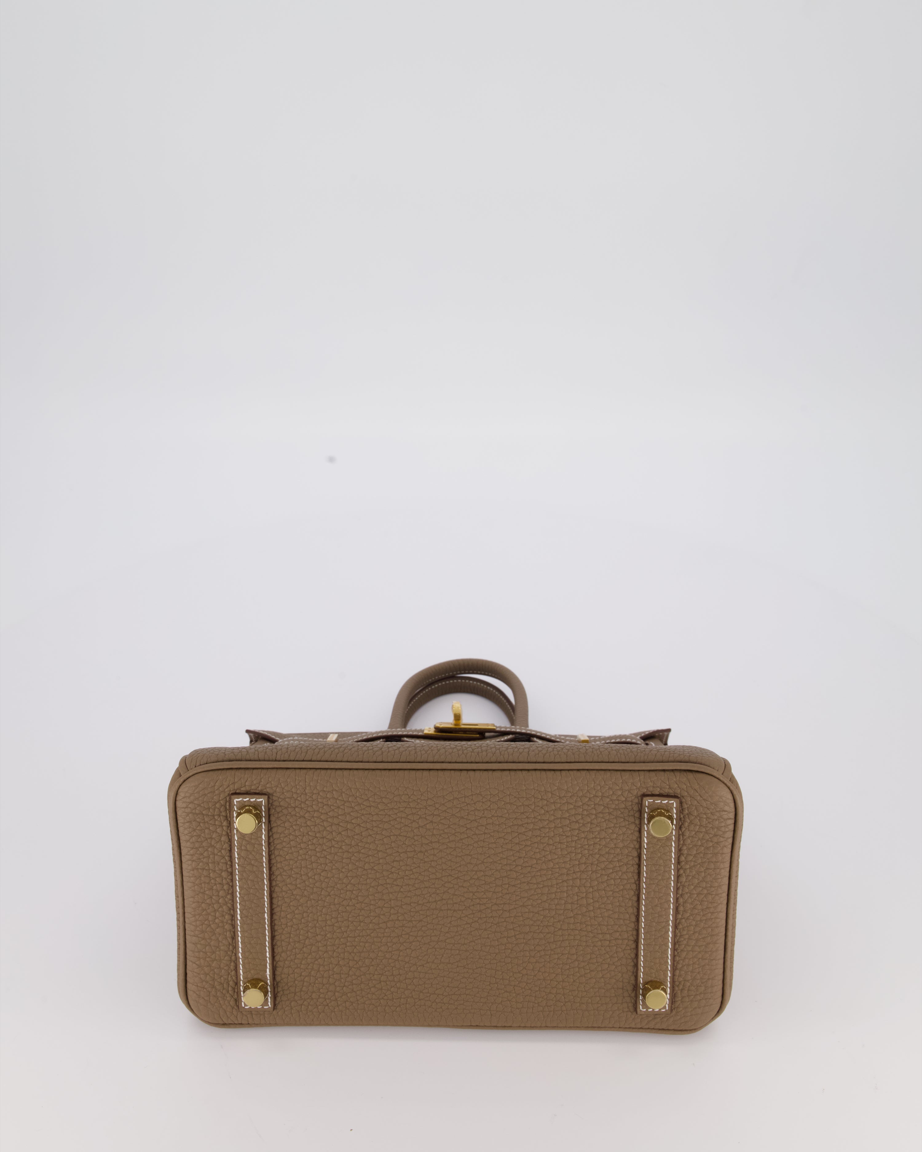 Hermès Birkin 25 Retourne Bag in Etoupe Togo Leather with Gold Hardware